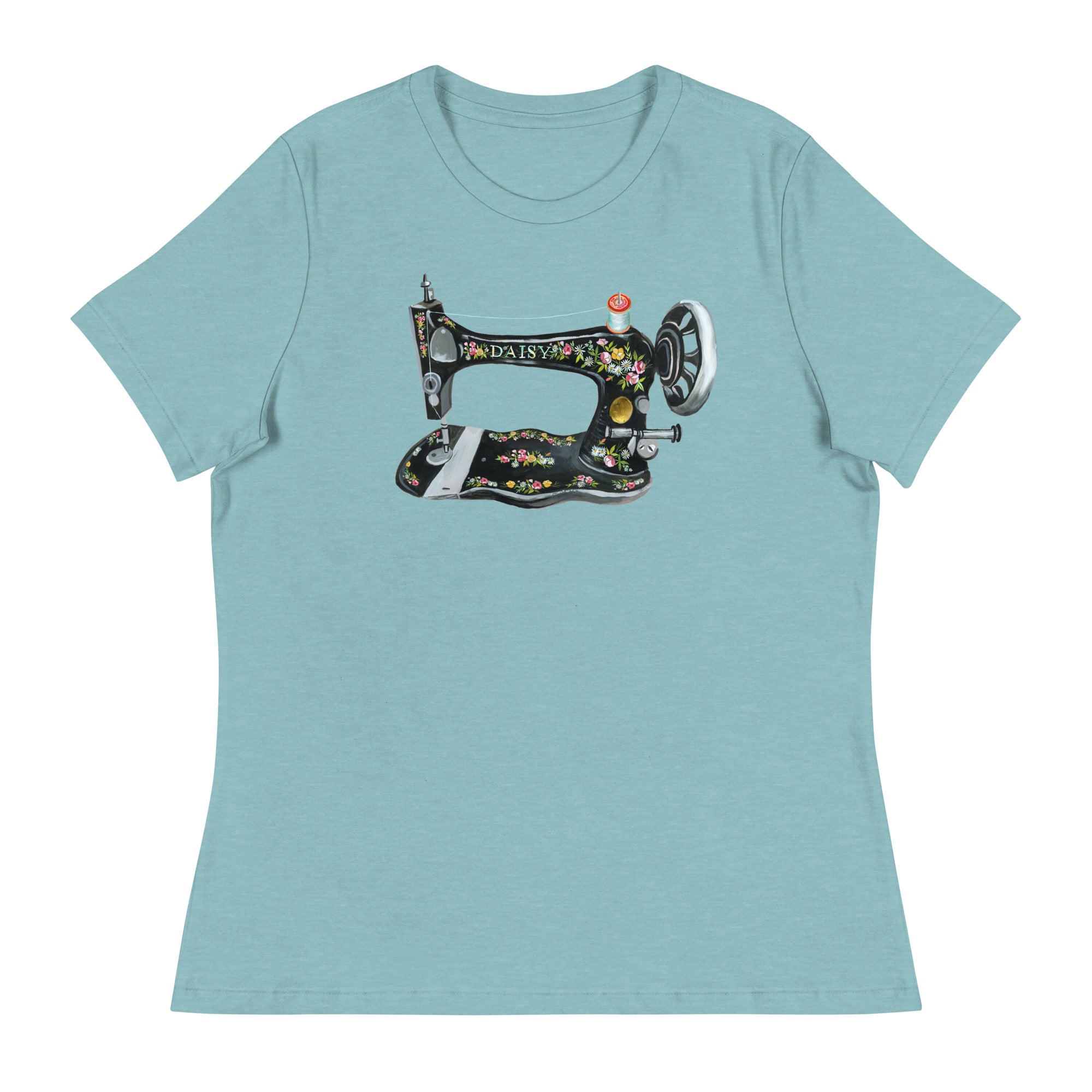 Sewing Machine T-Shirt Heather Blue Lagoon