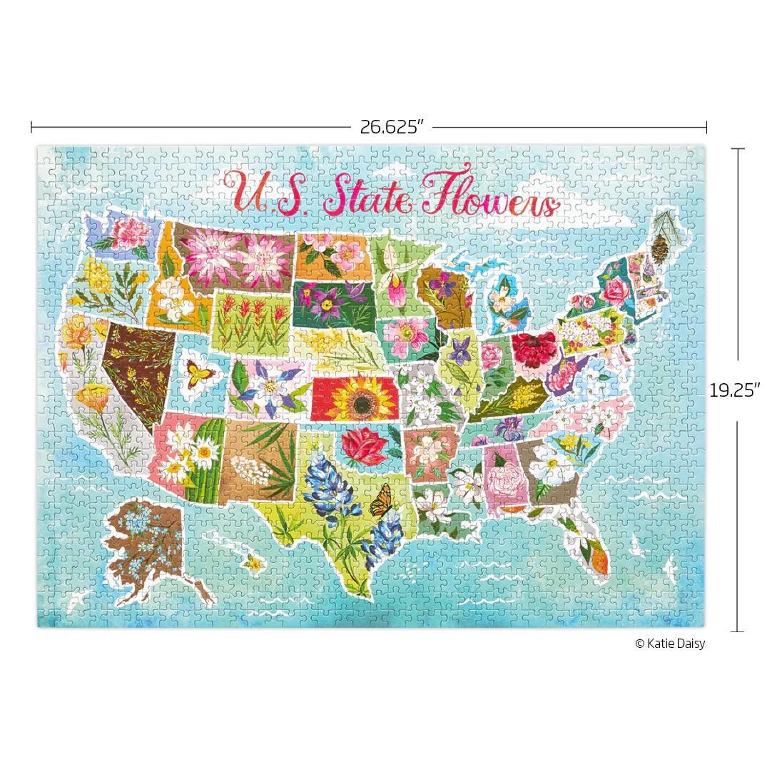 1000 Piece Puzzle - US State Flowers