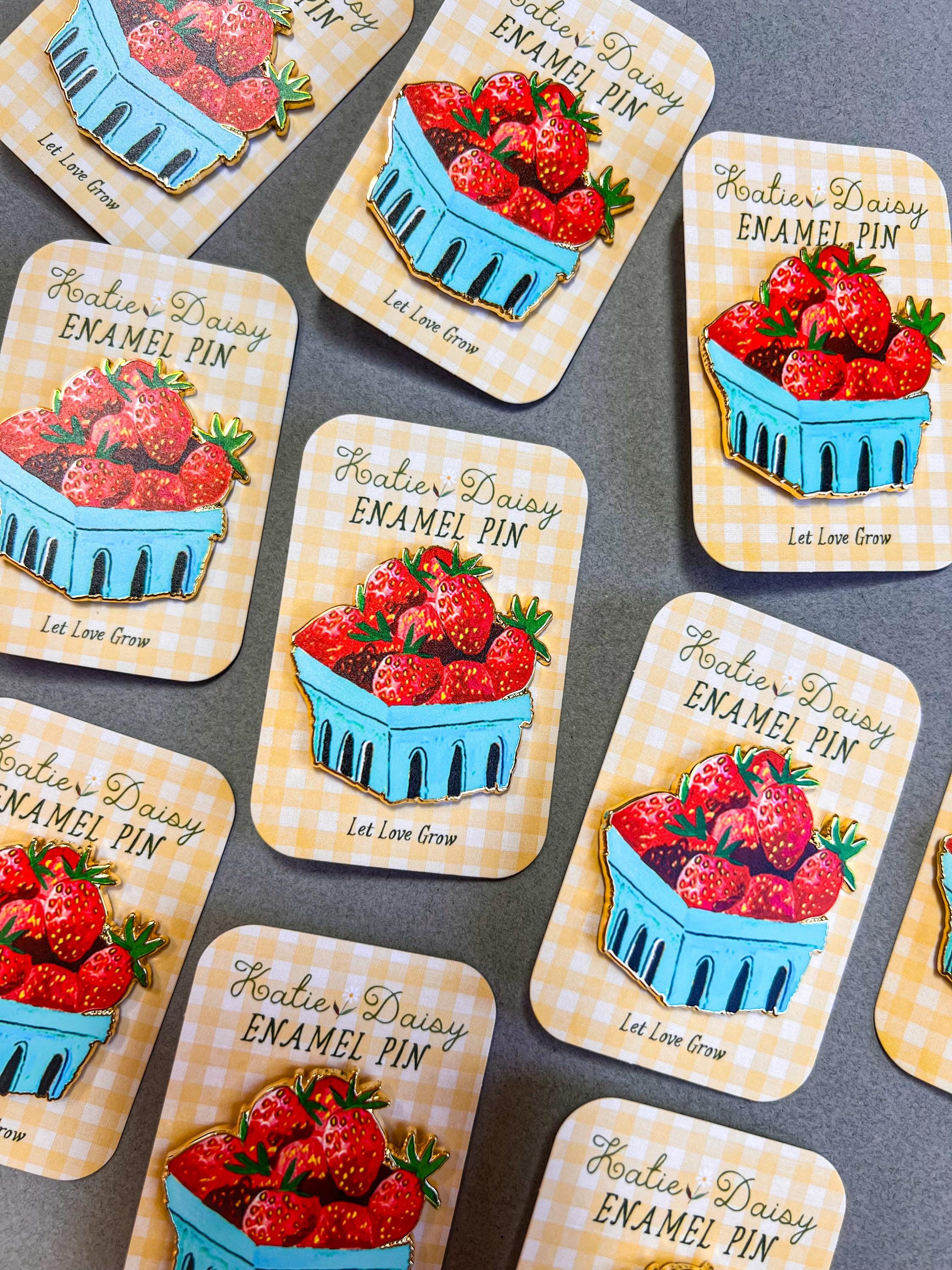 Strawberries Enamel Pin
