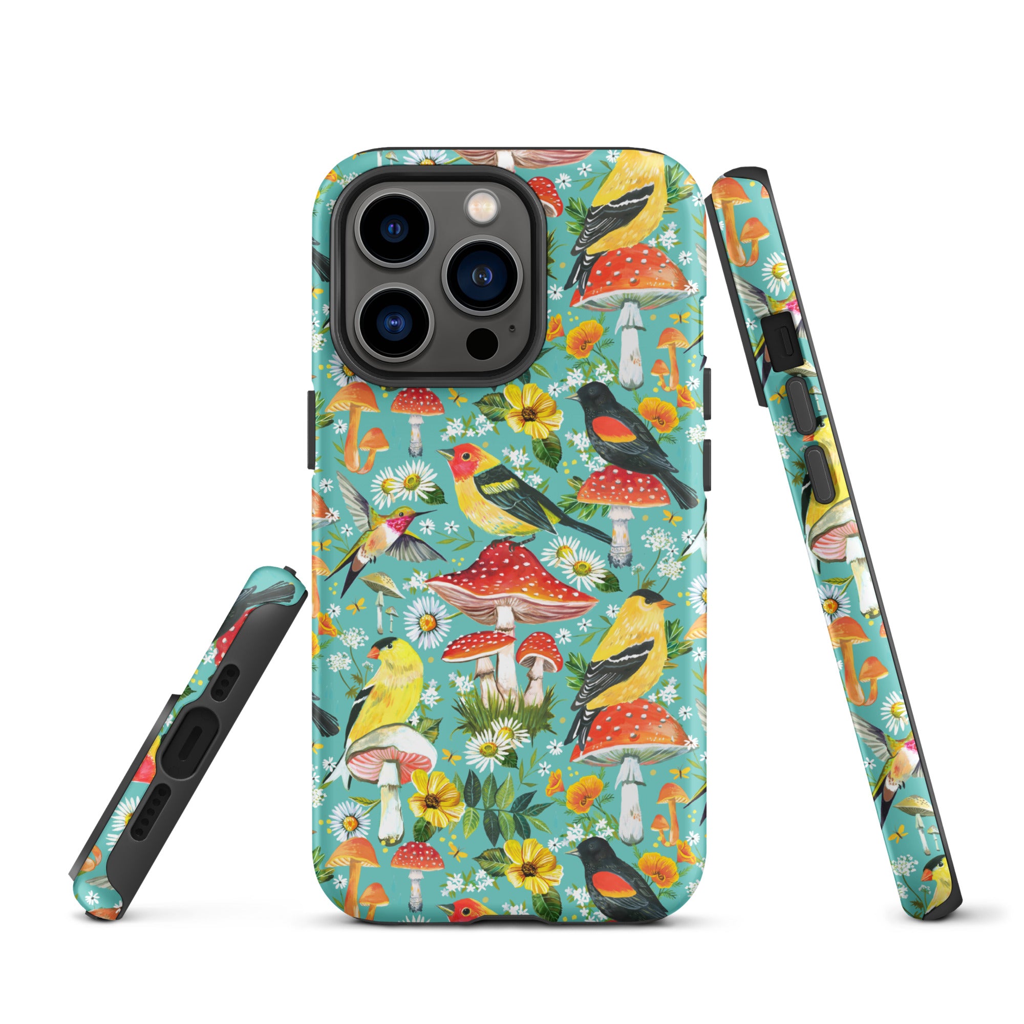 Birds and Mushrooms Tough Case for iPhone® iPhone 13 Pro