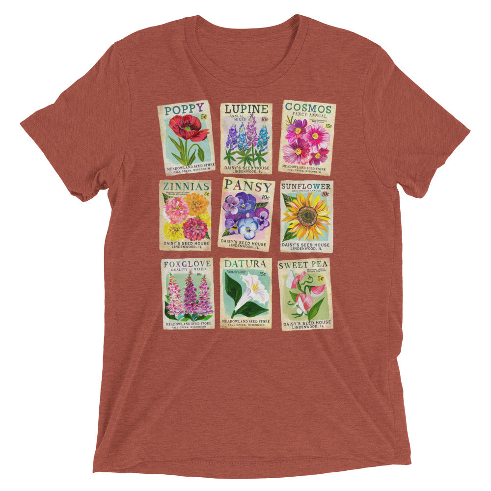 Seed Packet Tri-Blend T-Shirt Clay Triblend