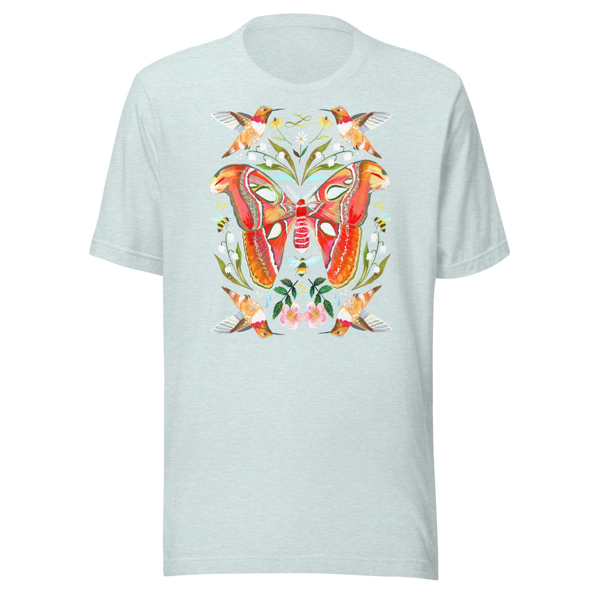 Atlas Moth T-Shirt Heather Prism Ice Blue