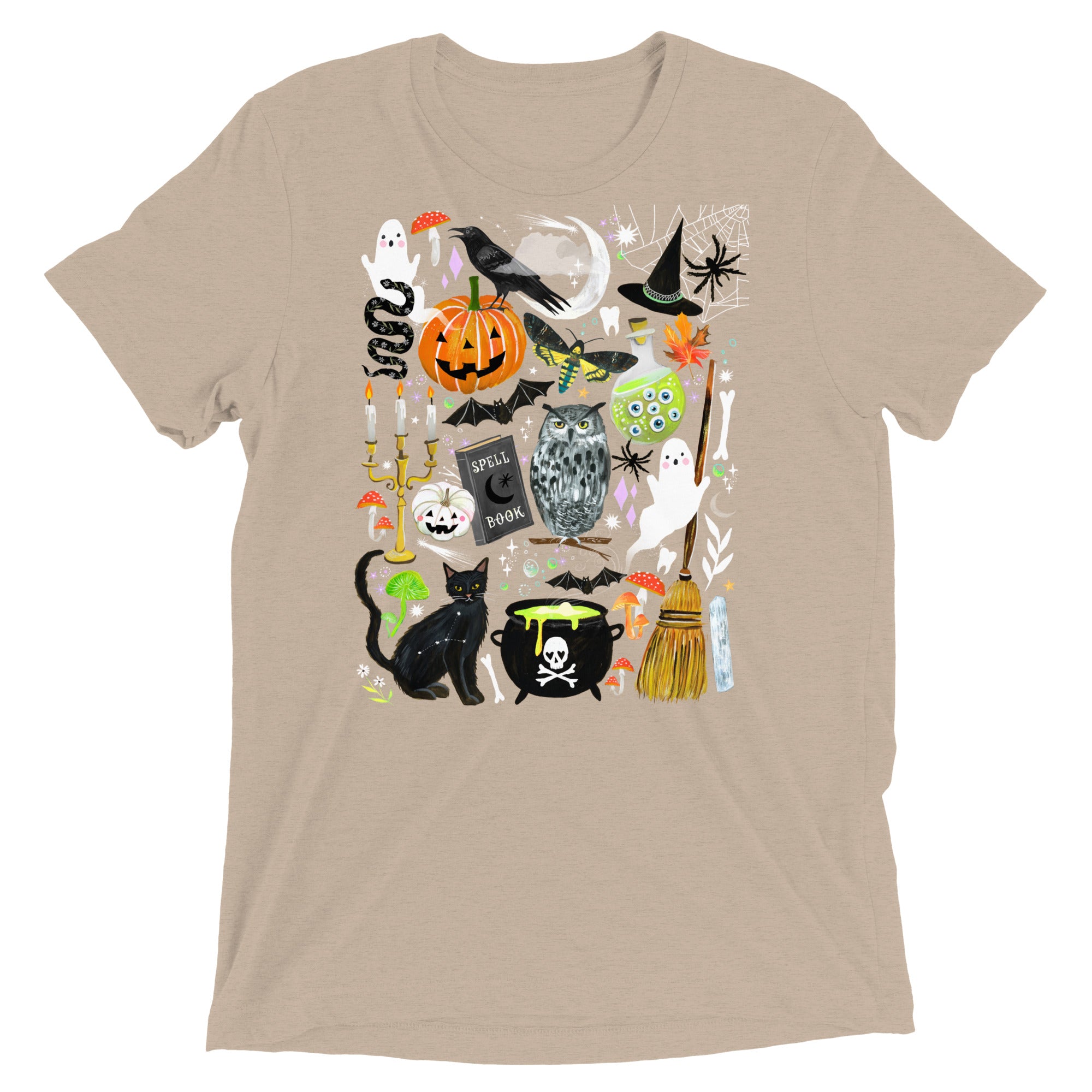 Tri-Blend Halloween T-Shirt Tan Triblend