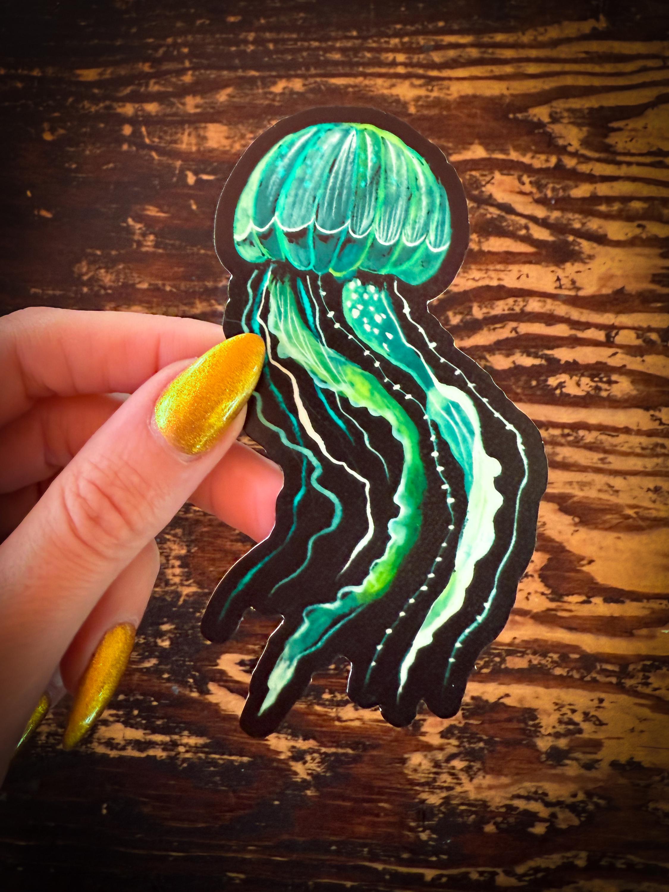 Bioluminescent Jellyfish - Glow in The Dark Sticker