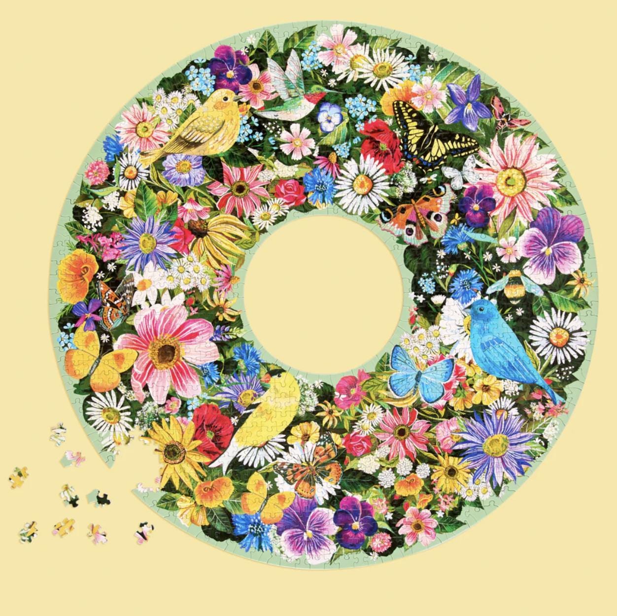 Spring Floral Wreath 1000-Piece Puzzle