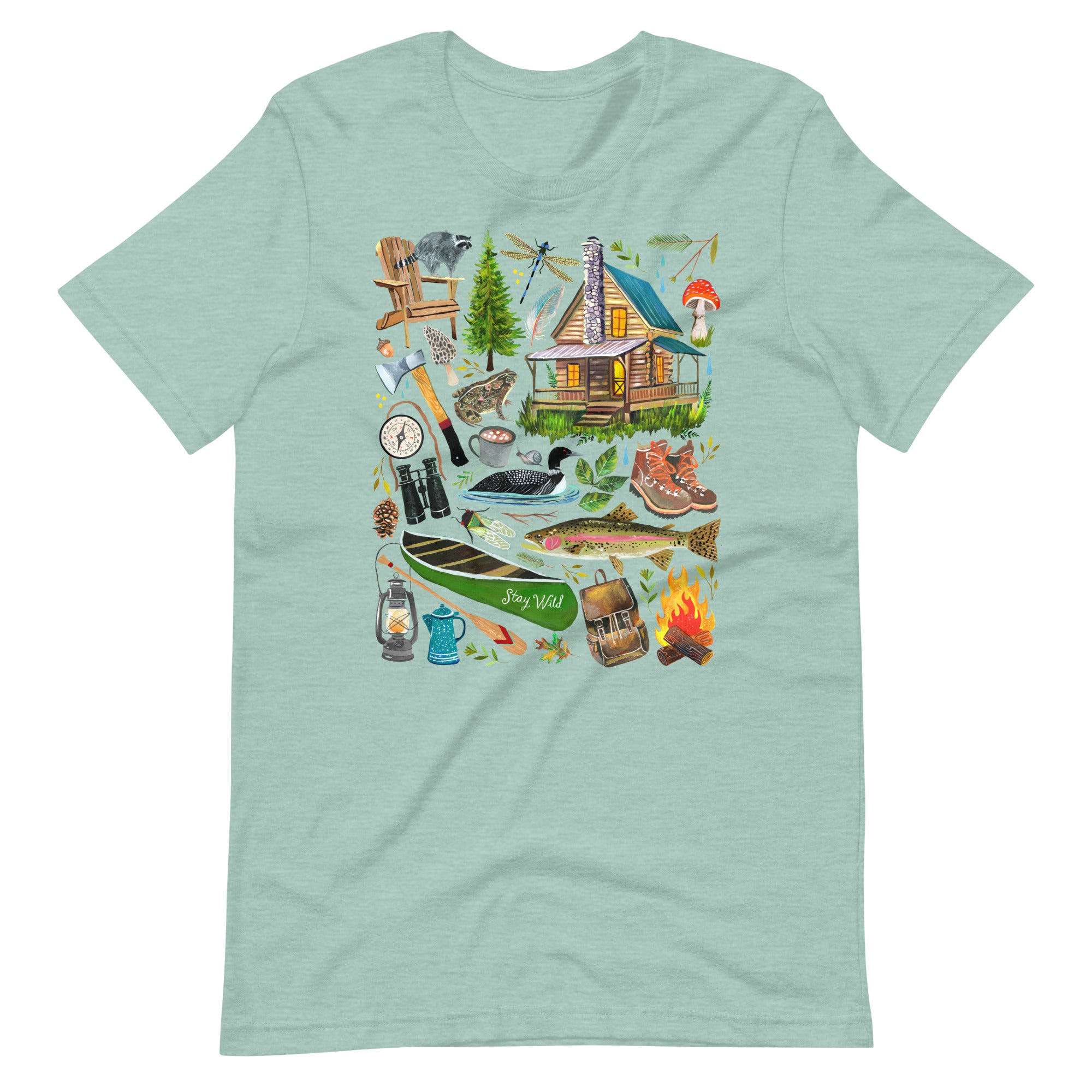 Lake Life T-Shirt Heather Prism Dusty Blue XS
