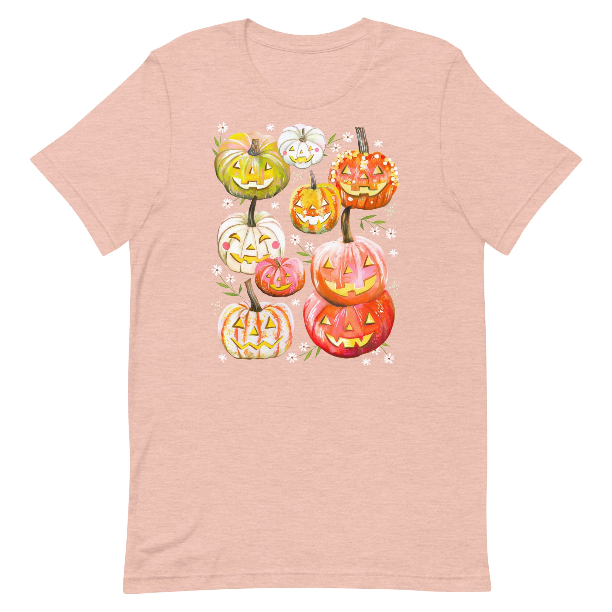 Jack-o-Lanterns T-Shirt Heather Prism Peach