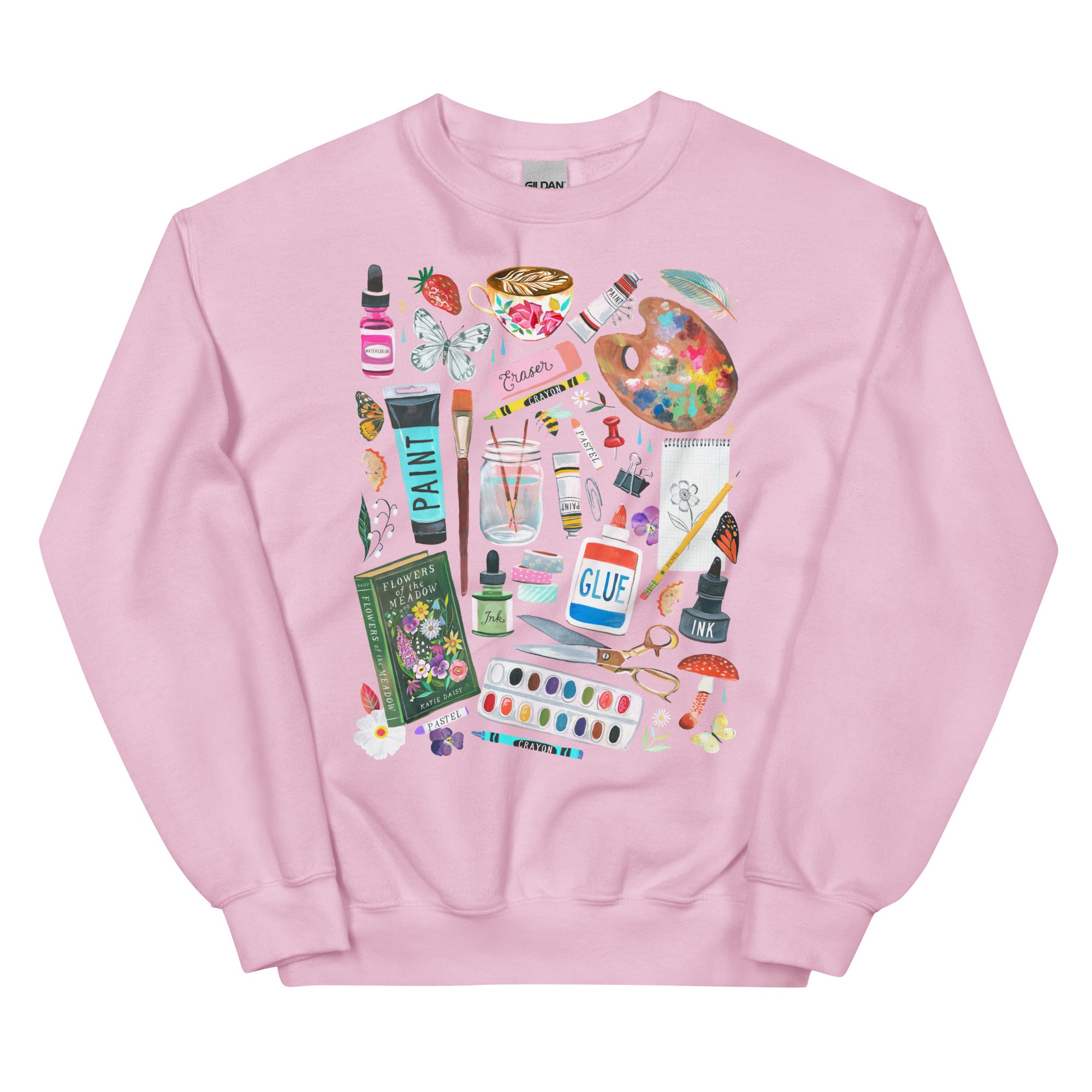 Art Supplies Sweatshirt Light Pink