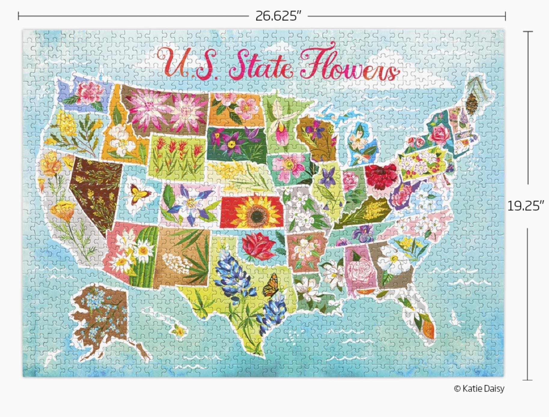 1000 Piece Puzzle - US State Flowers