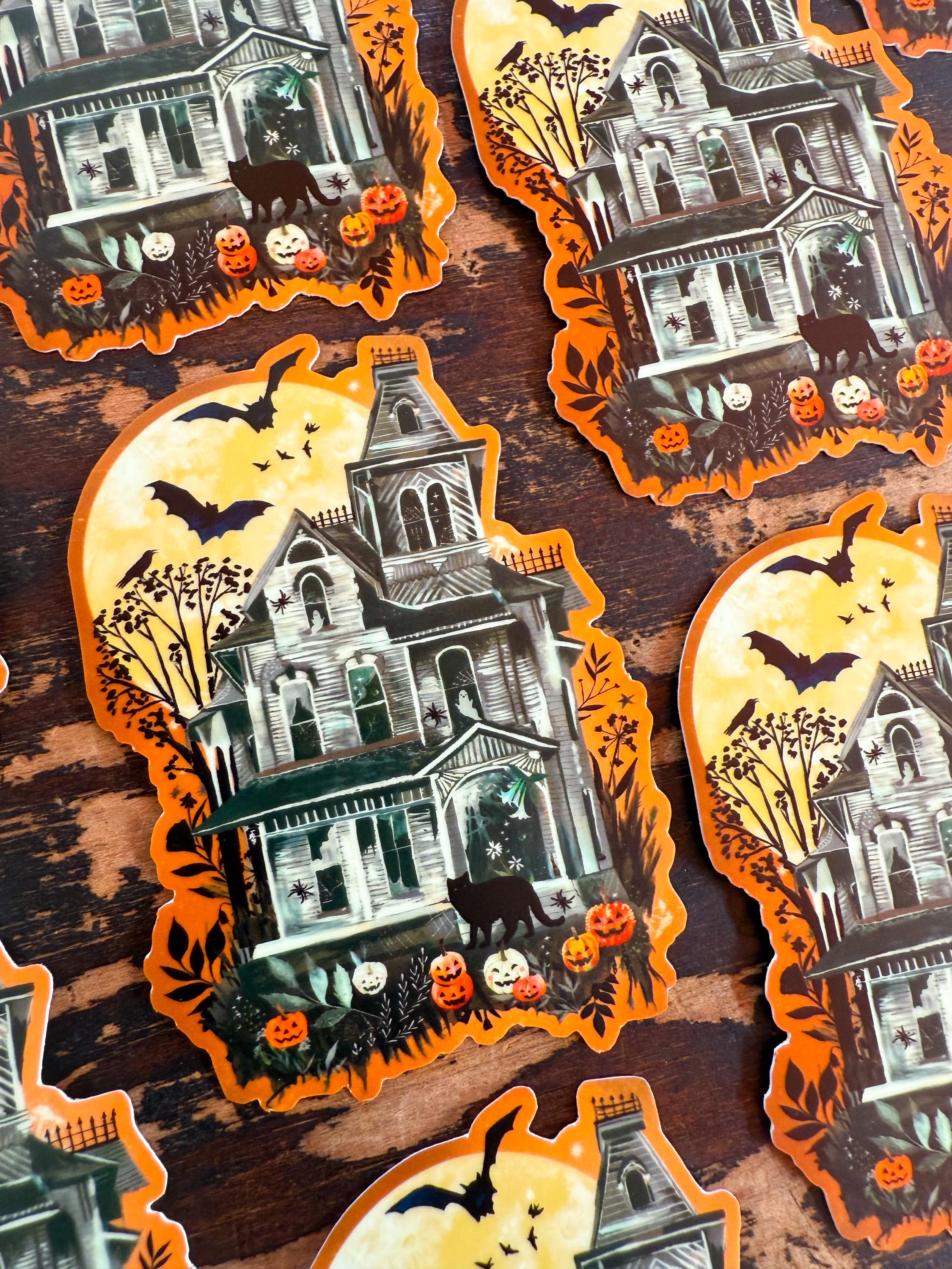 Haunted House - Glow in The Dark Sticker