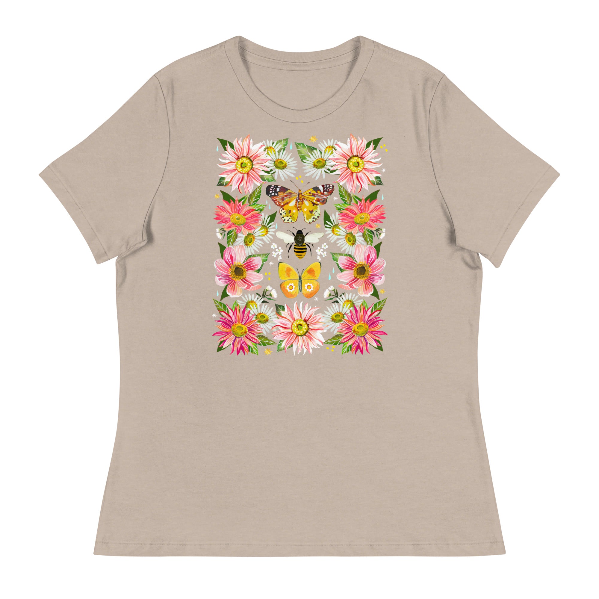 Butterfly Garden Women's Fit T-Shirt Heather Stone