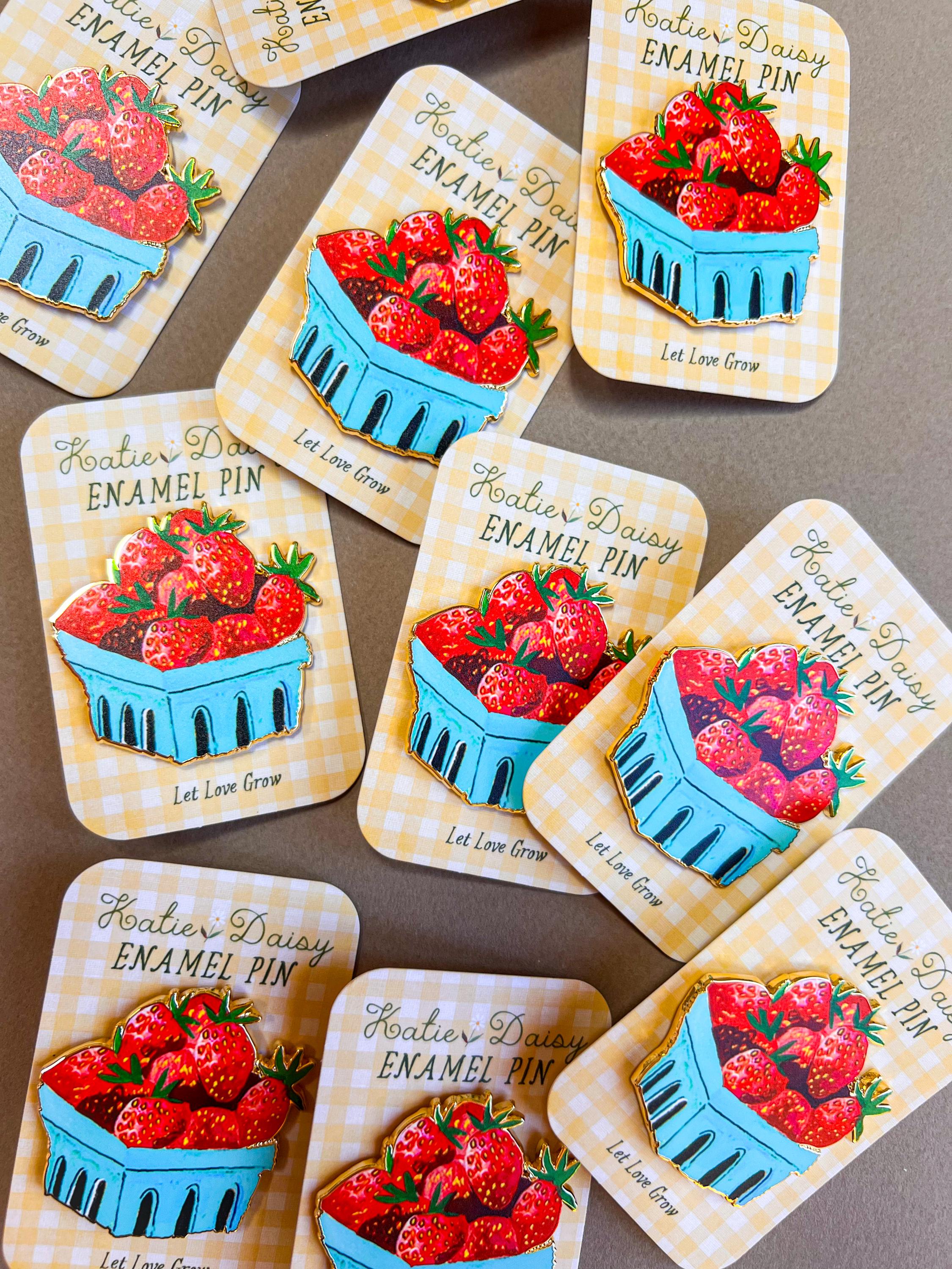 Strawberries Enamel Pin