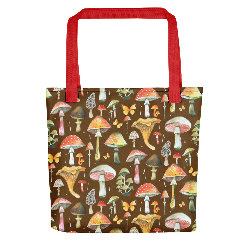 Mushroom Tote Bag Red