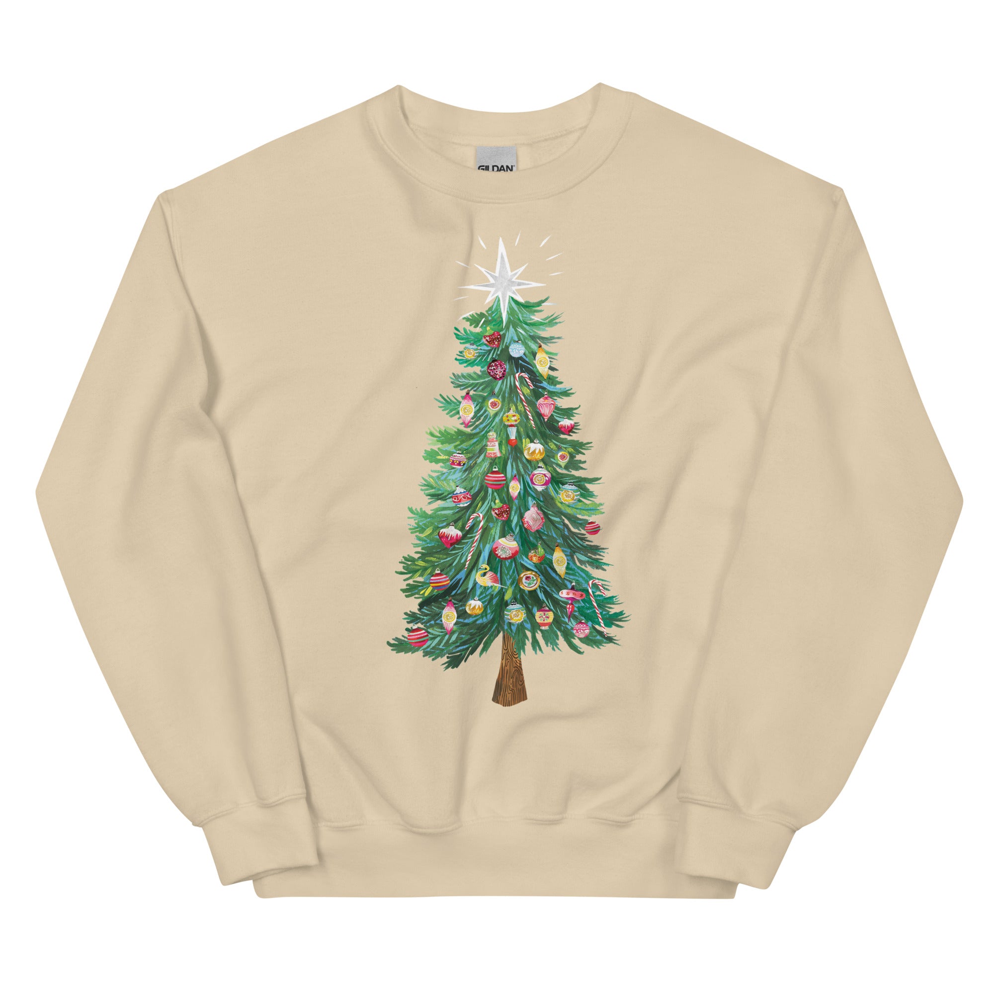 Christmas Tree Sweatshirt Sand