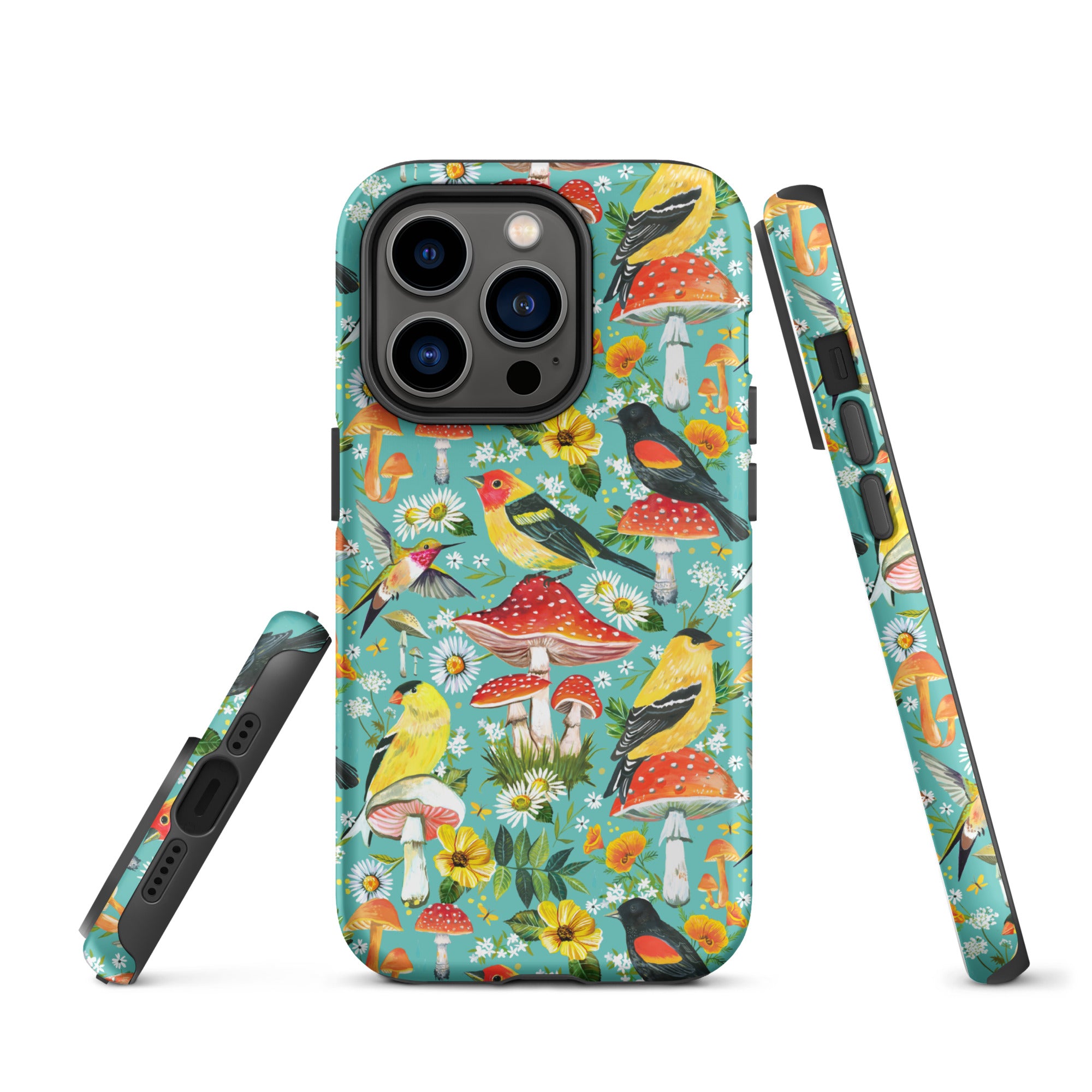 Birds and Mushrooms Tough Case for iPhone® iPhone 14 Pro