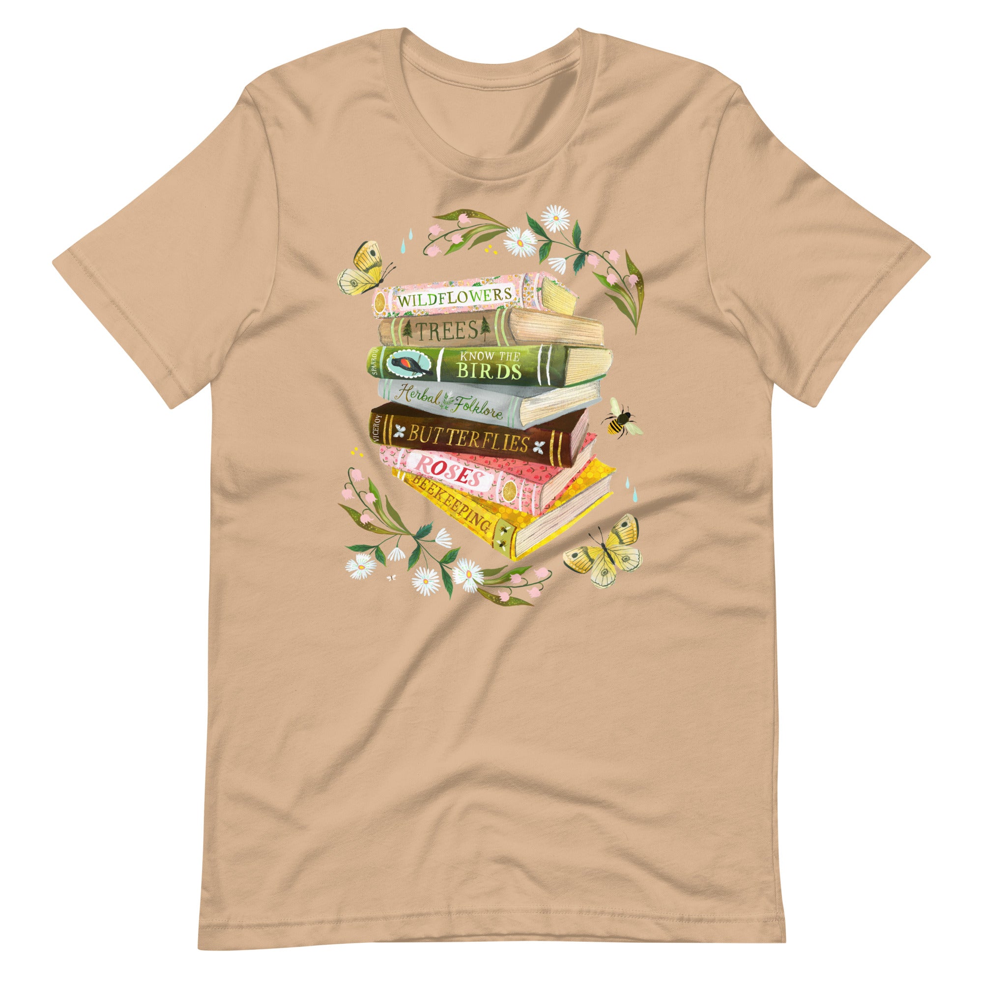 Books T-shirt Tan