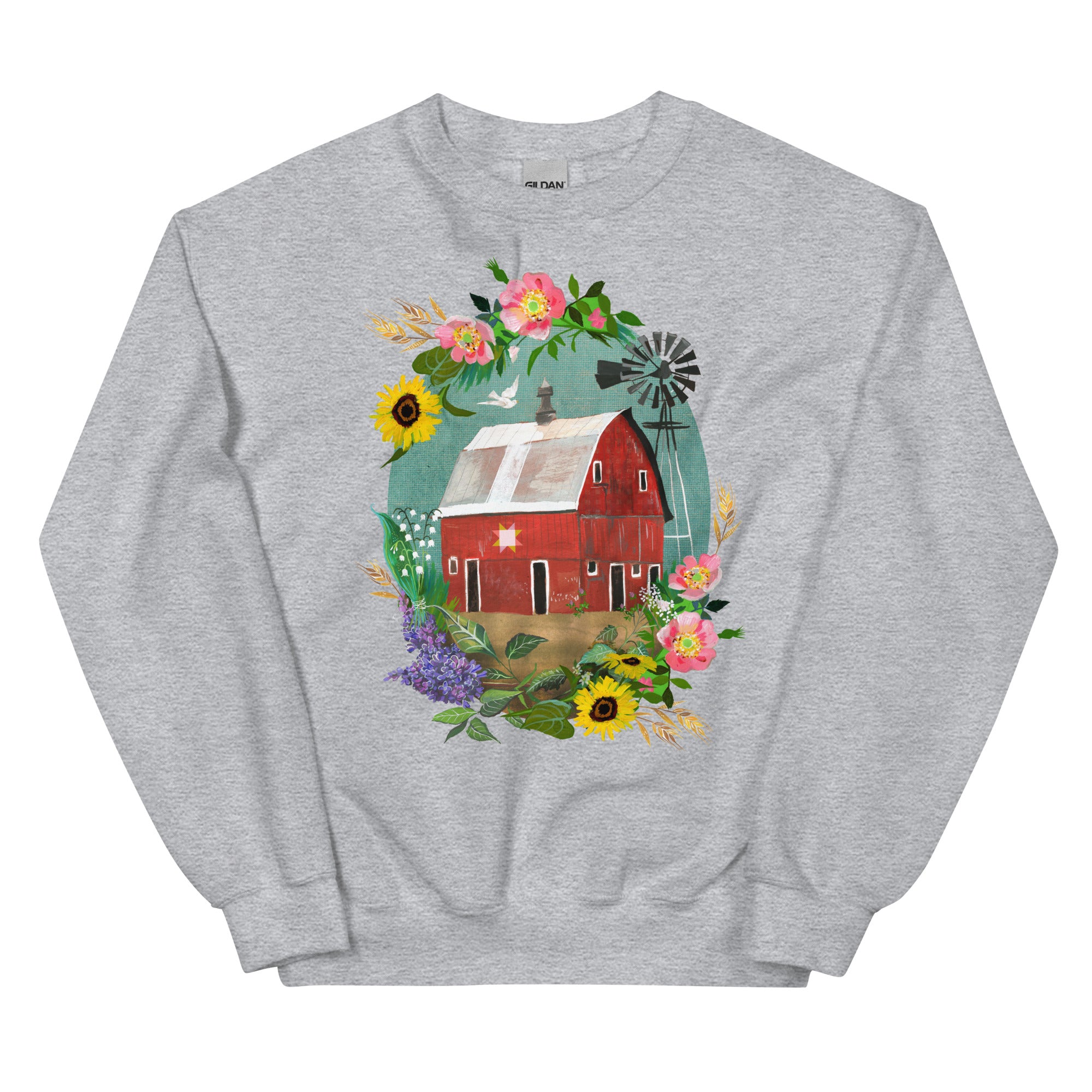 Red Barn Sweatshirt Sport Grey