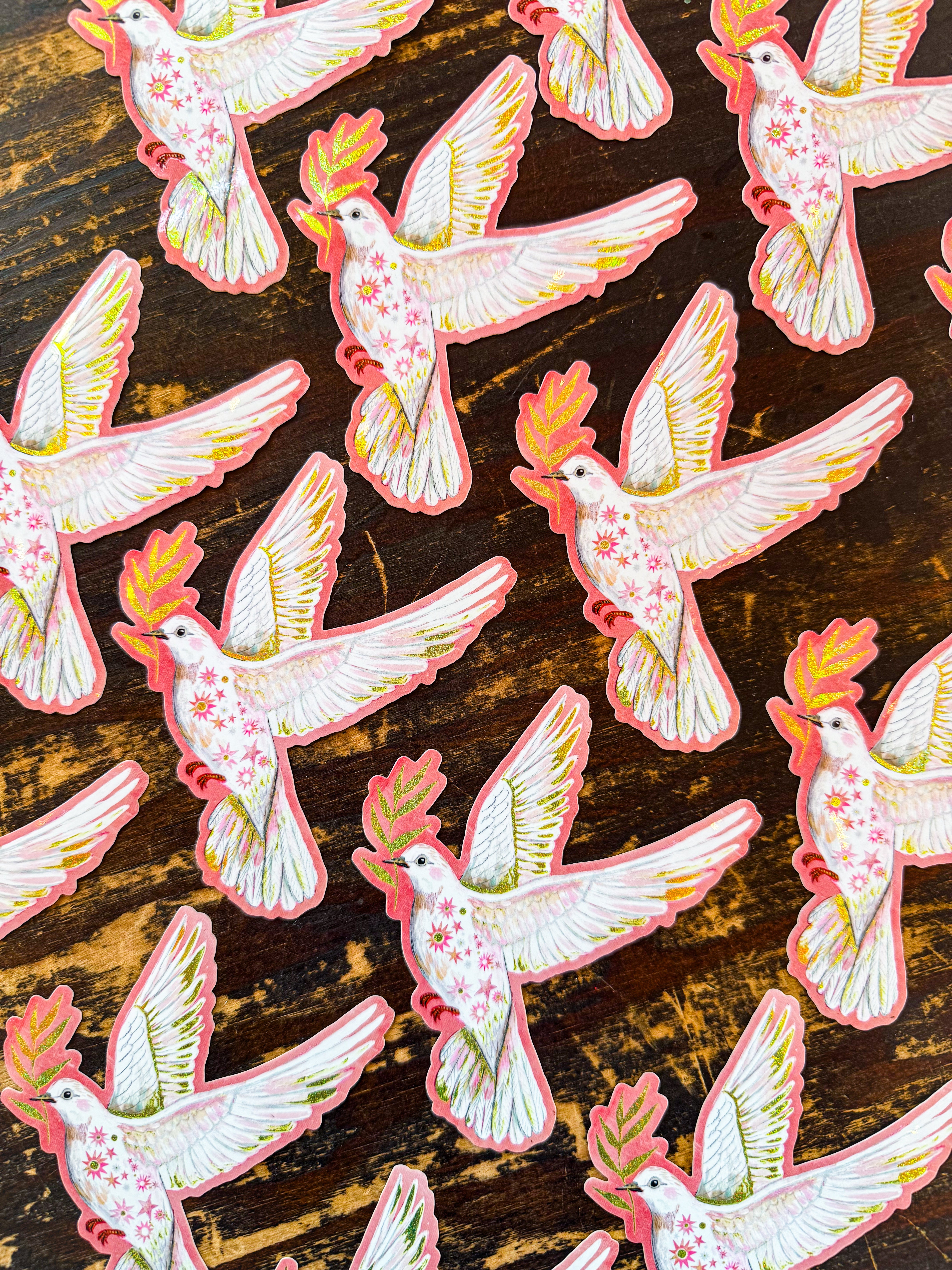 Dove - Glitter Sticker