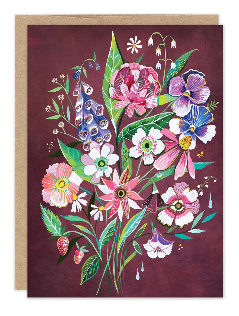 Burgundy Bouquet Blank Card