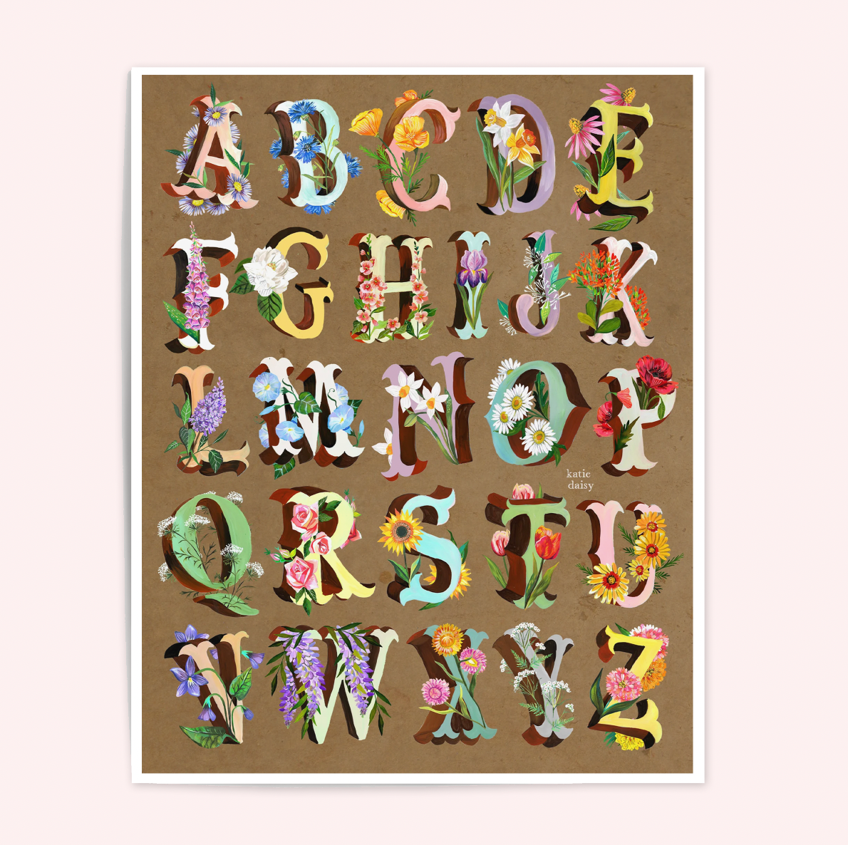 Flower Alphabet Art Print