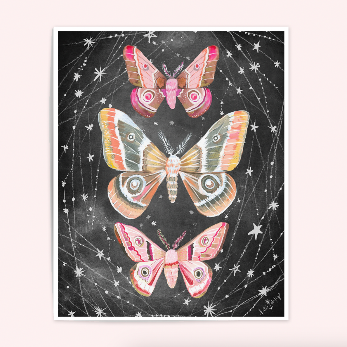 Wandering Moths Art Print