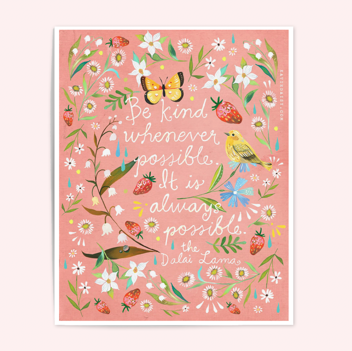 Pink Be Kind Art Print