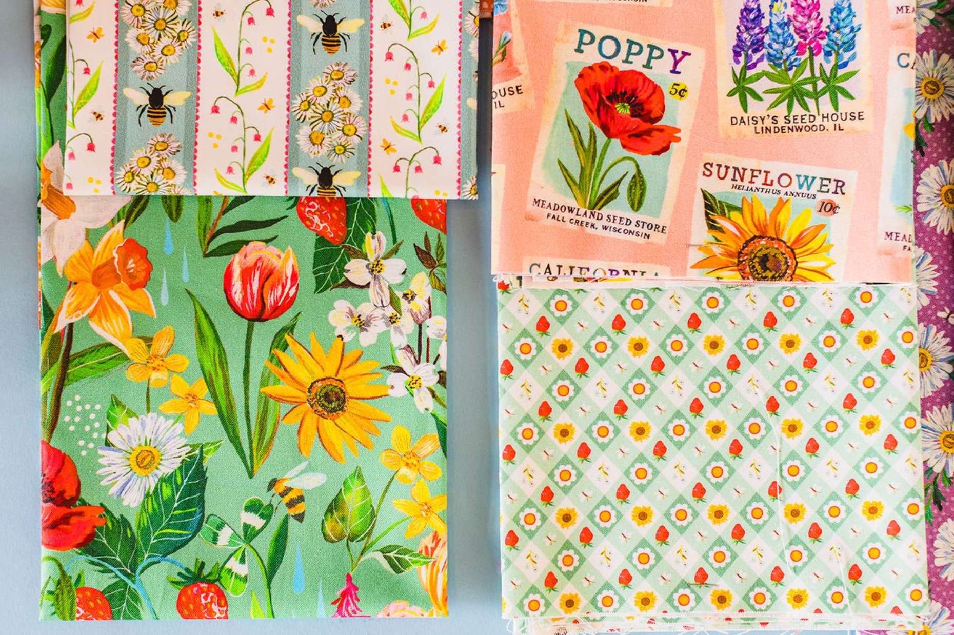 Heritage Seed Packs Lt Peach Jam Fabric