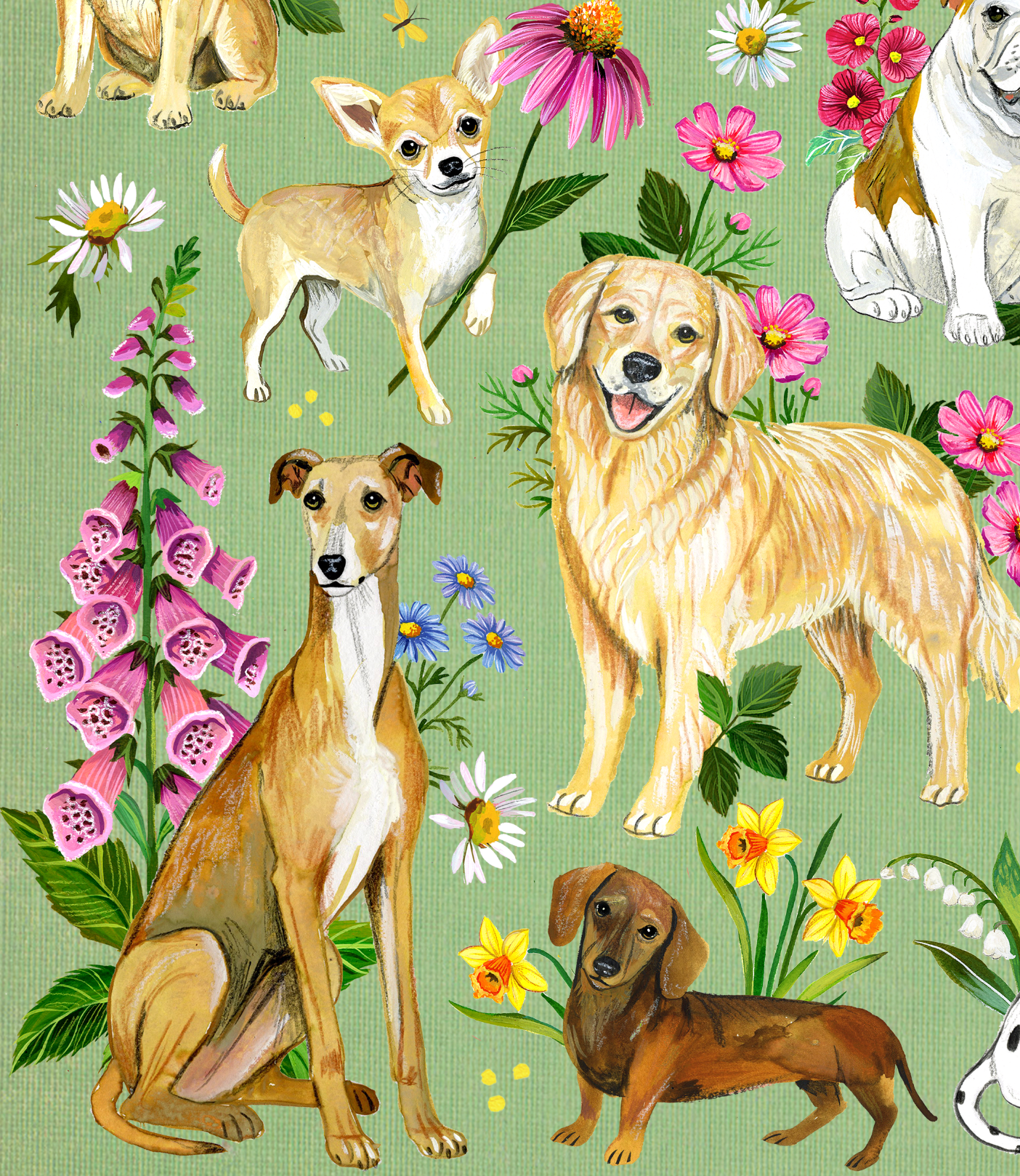 Dogs of The Meadow Art Print