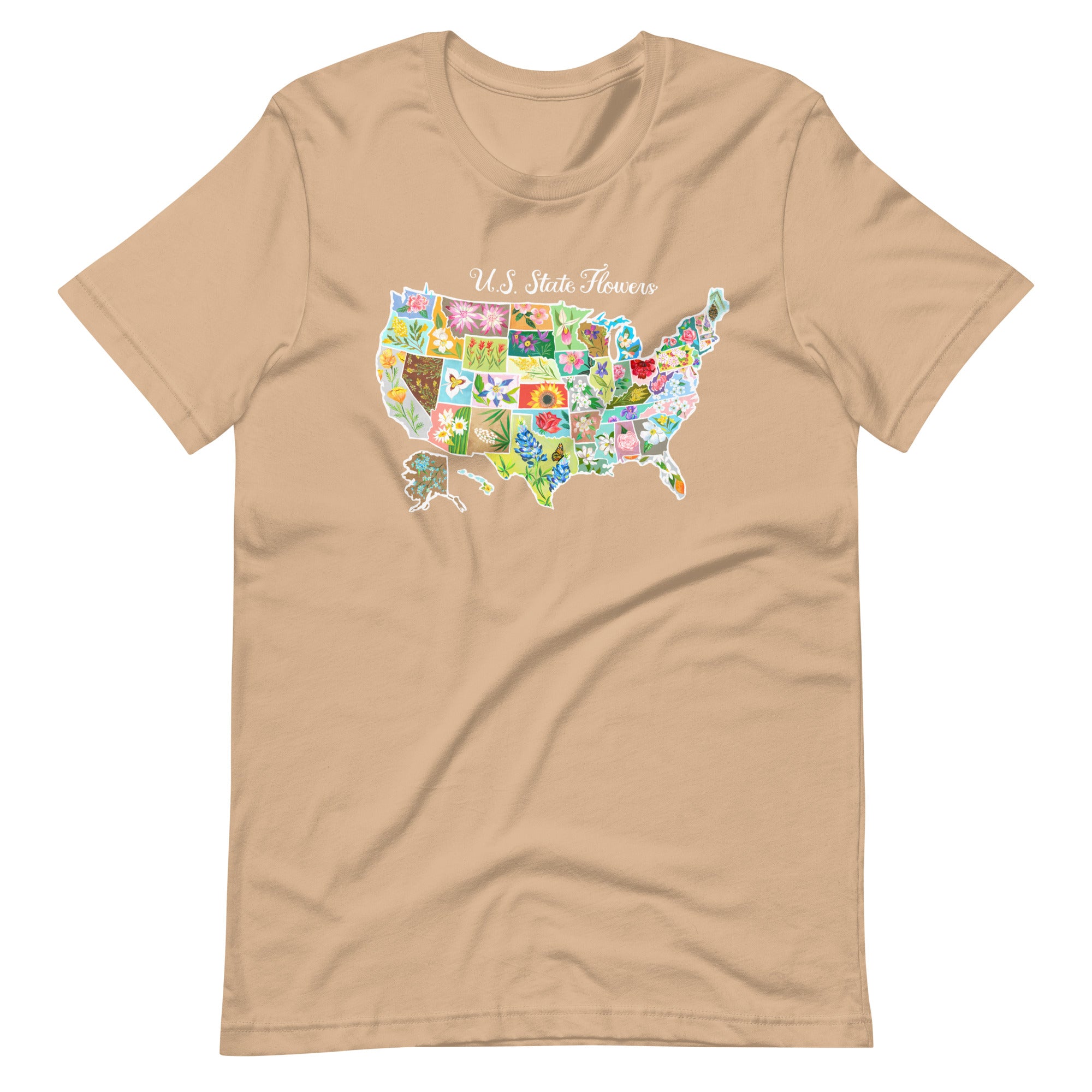 State Flowers T-Shirt Tan