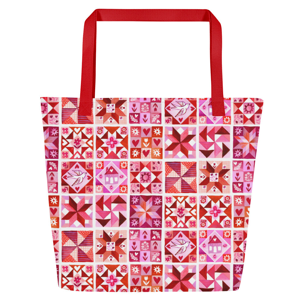 Stitched With Love Tote Bag Default Title