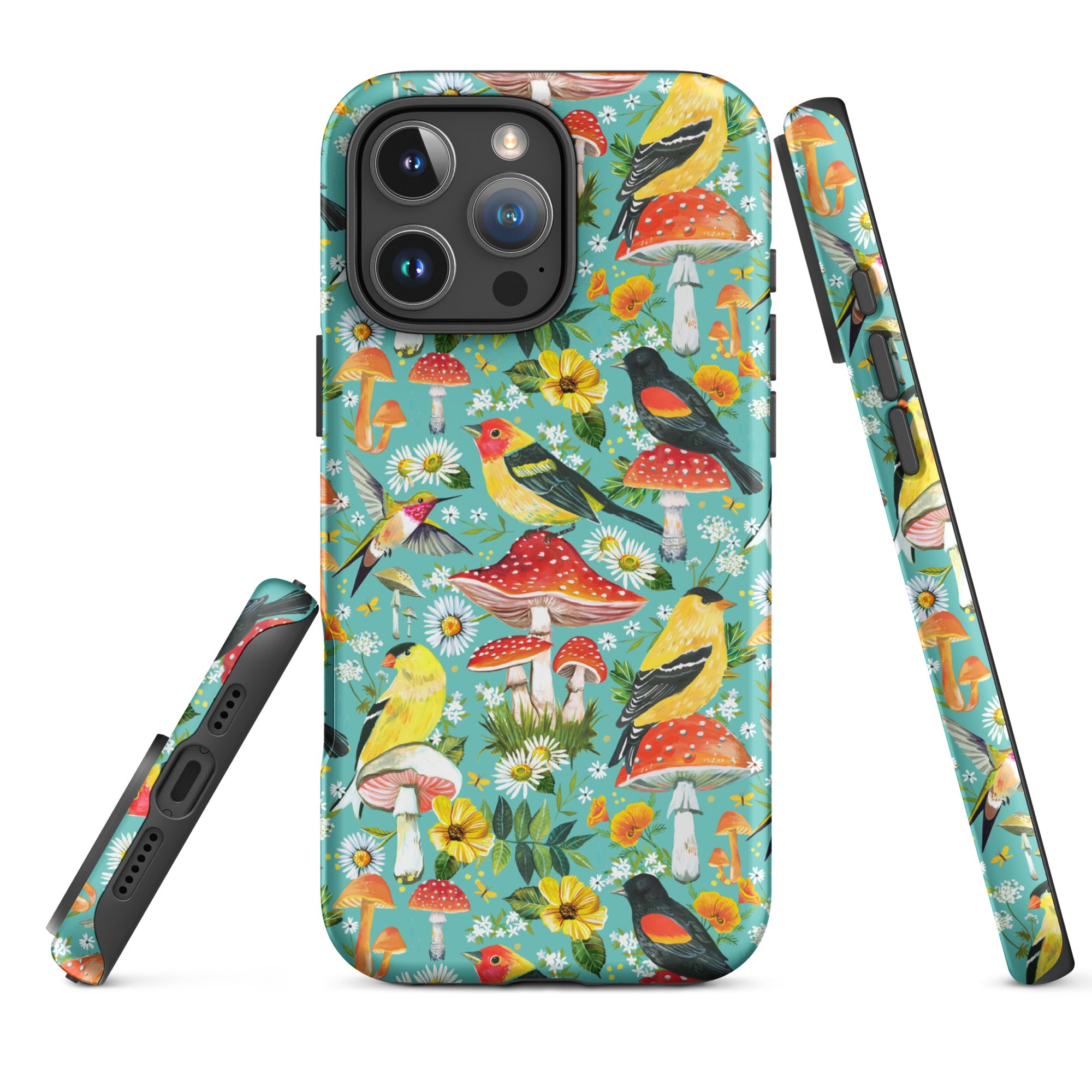 Birds and Mushrooms Tough Case for iPhone® iPhone 16 Pro Max
