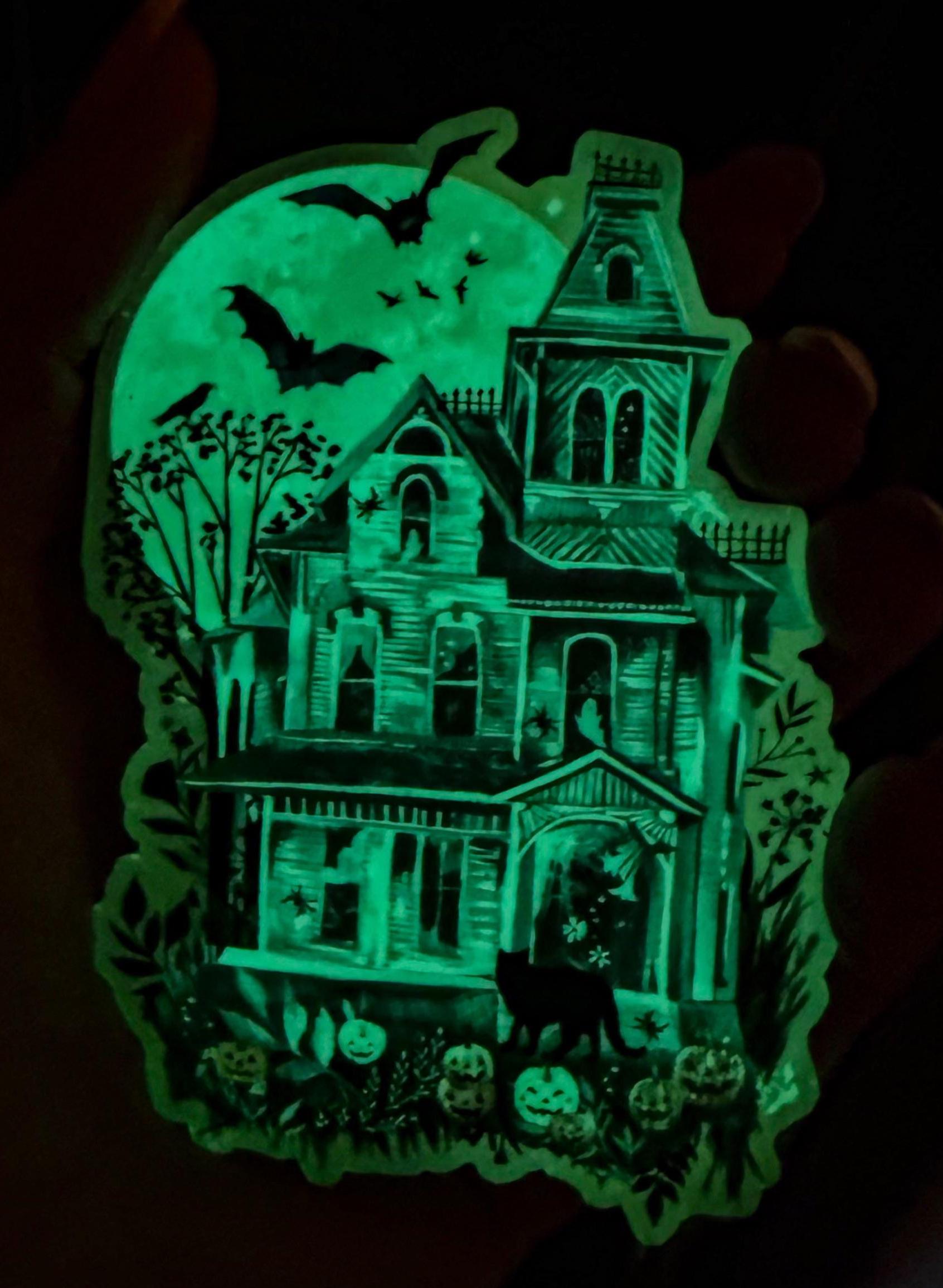 Haunted House - Glow in The Dark Sticker