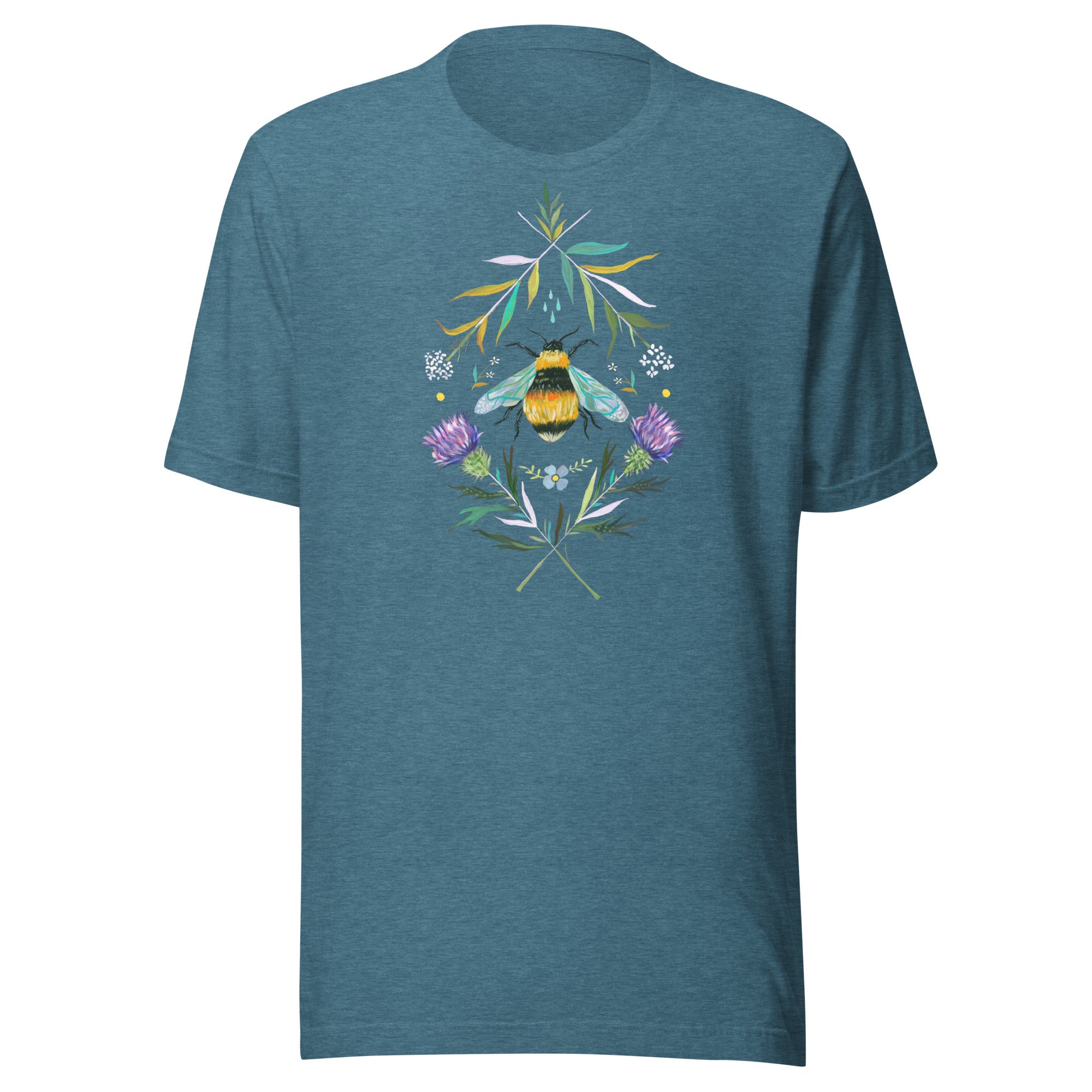 Bee Unisex T-Shirt Heather Deep Teal