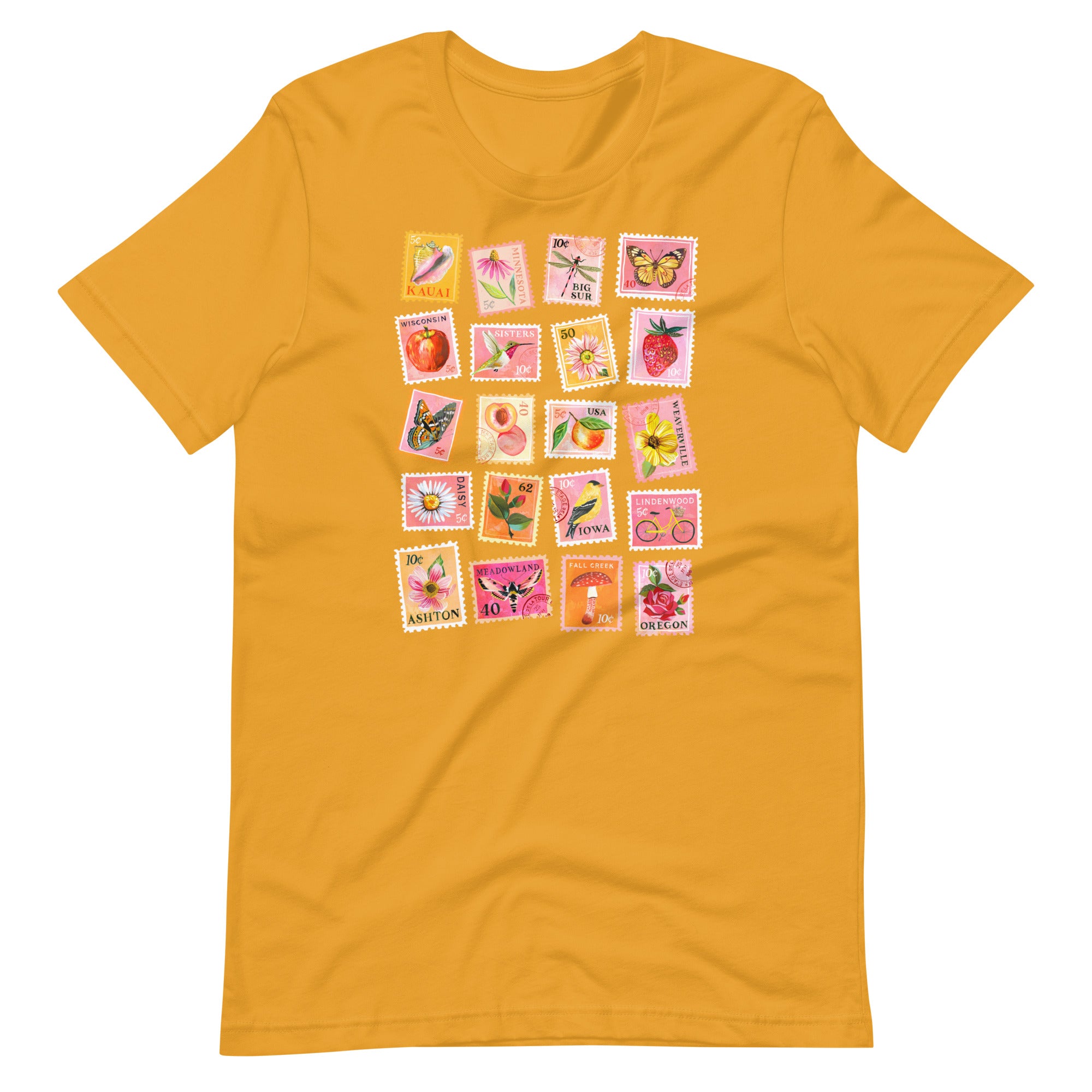 Stamp Collection T-shirt Mustard
