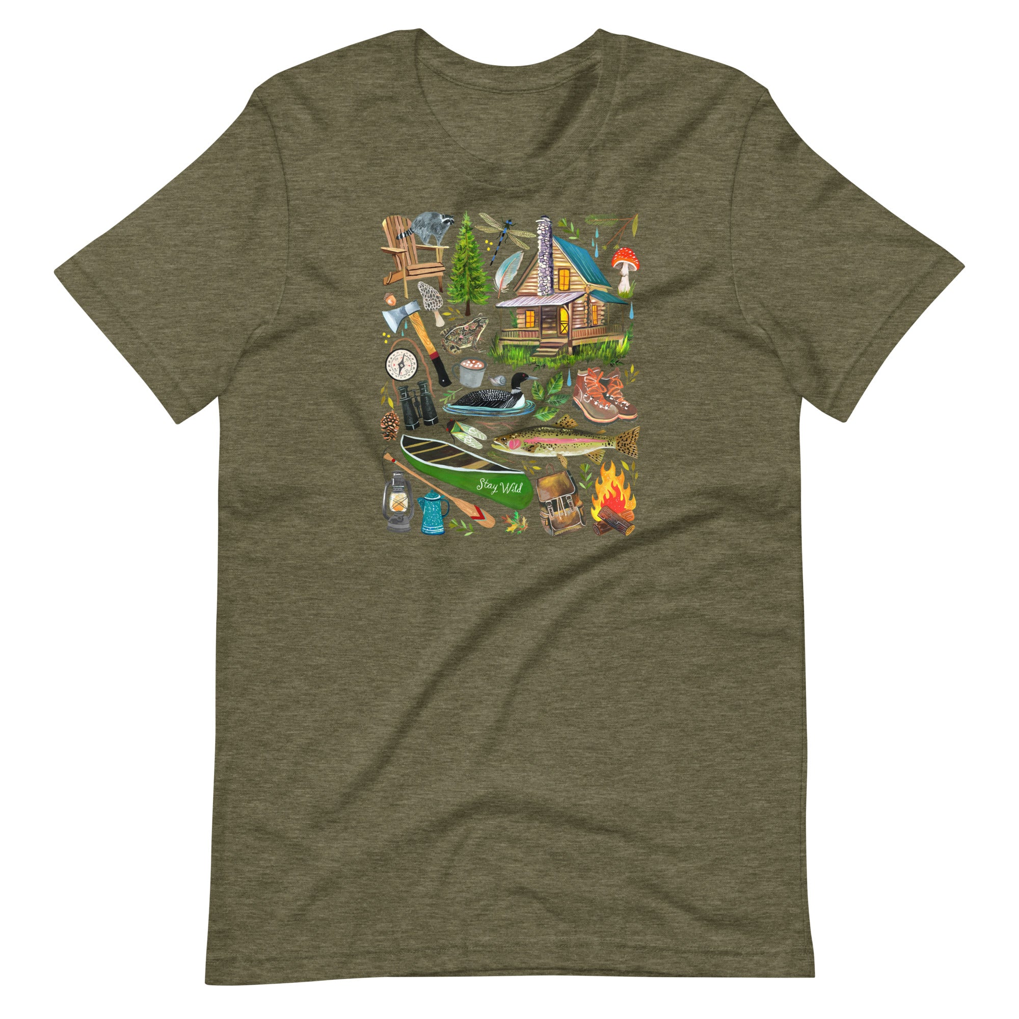 Lake Life T-Shirt Heather Olive