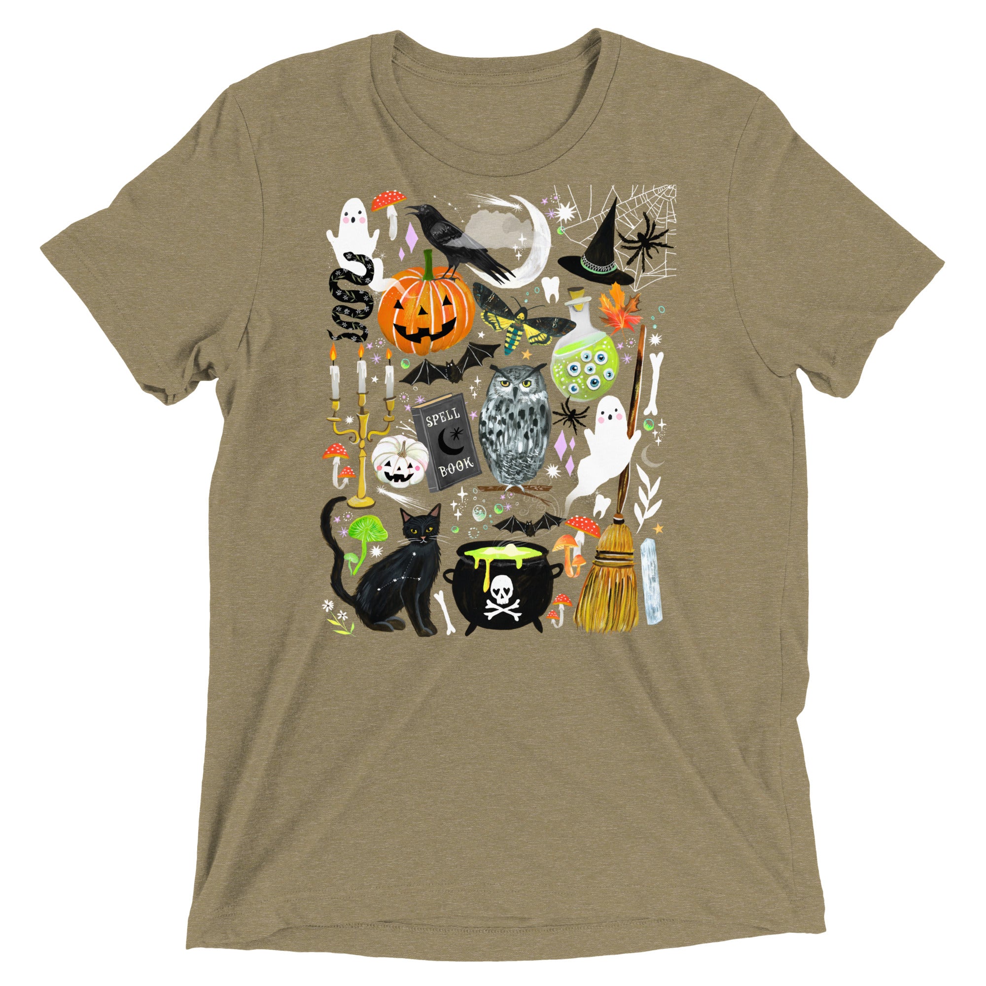 Tri-Blend Halloween T-Shirt Olive Triblend