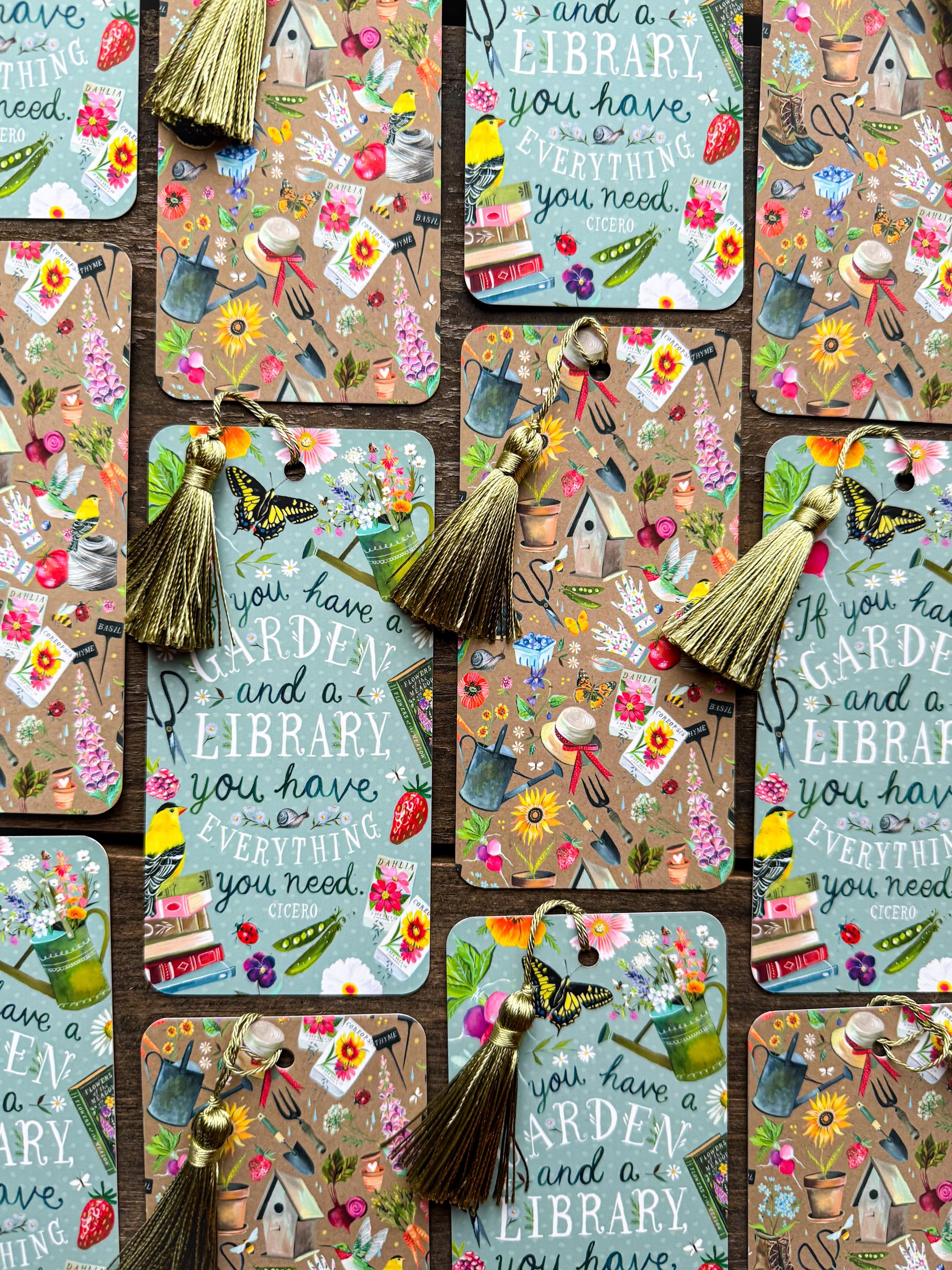 Garden and a Library Bookmark