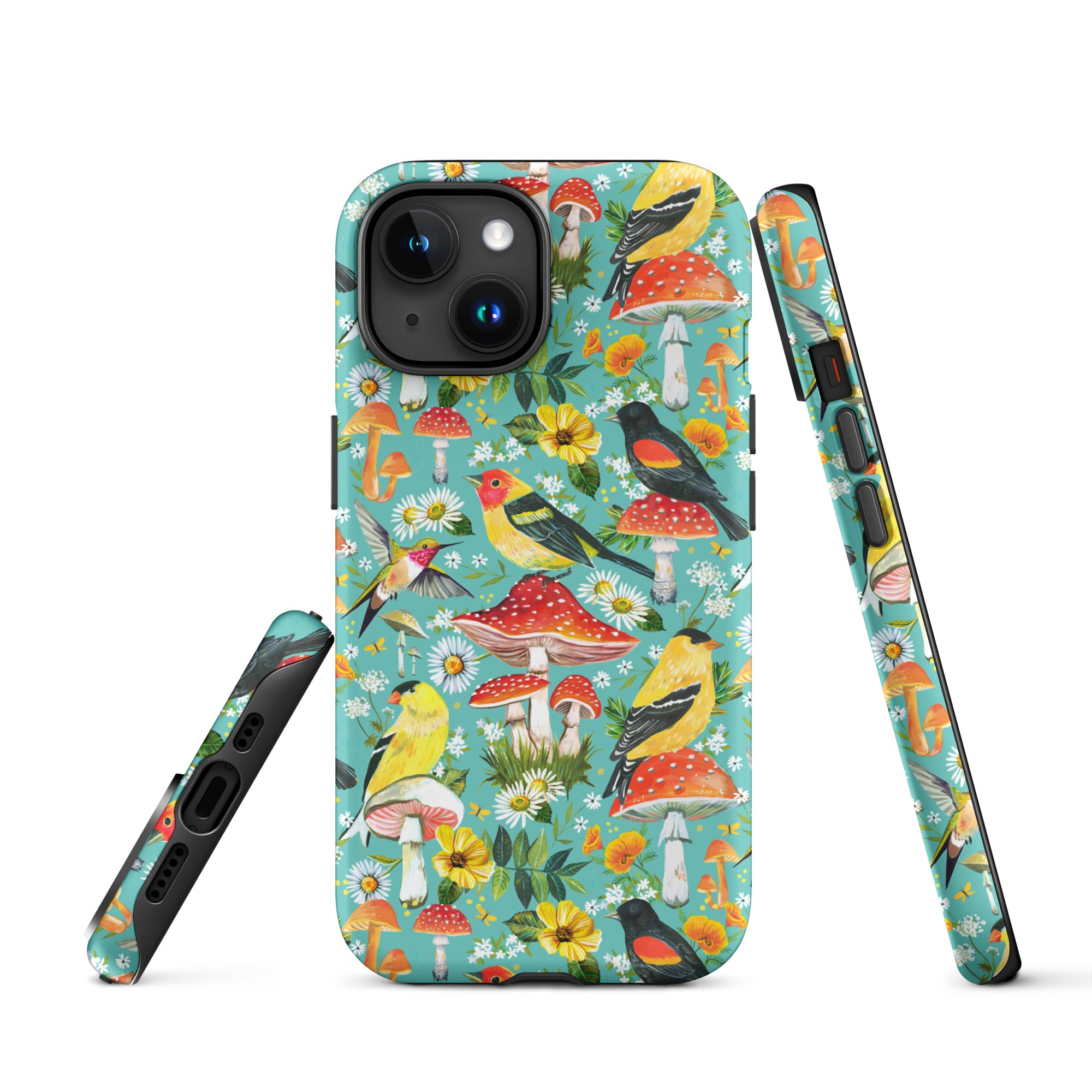Birds and Mushrooms Tough Case for iPhone® iPhone 15