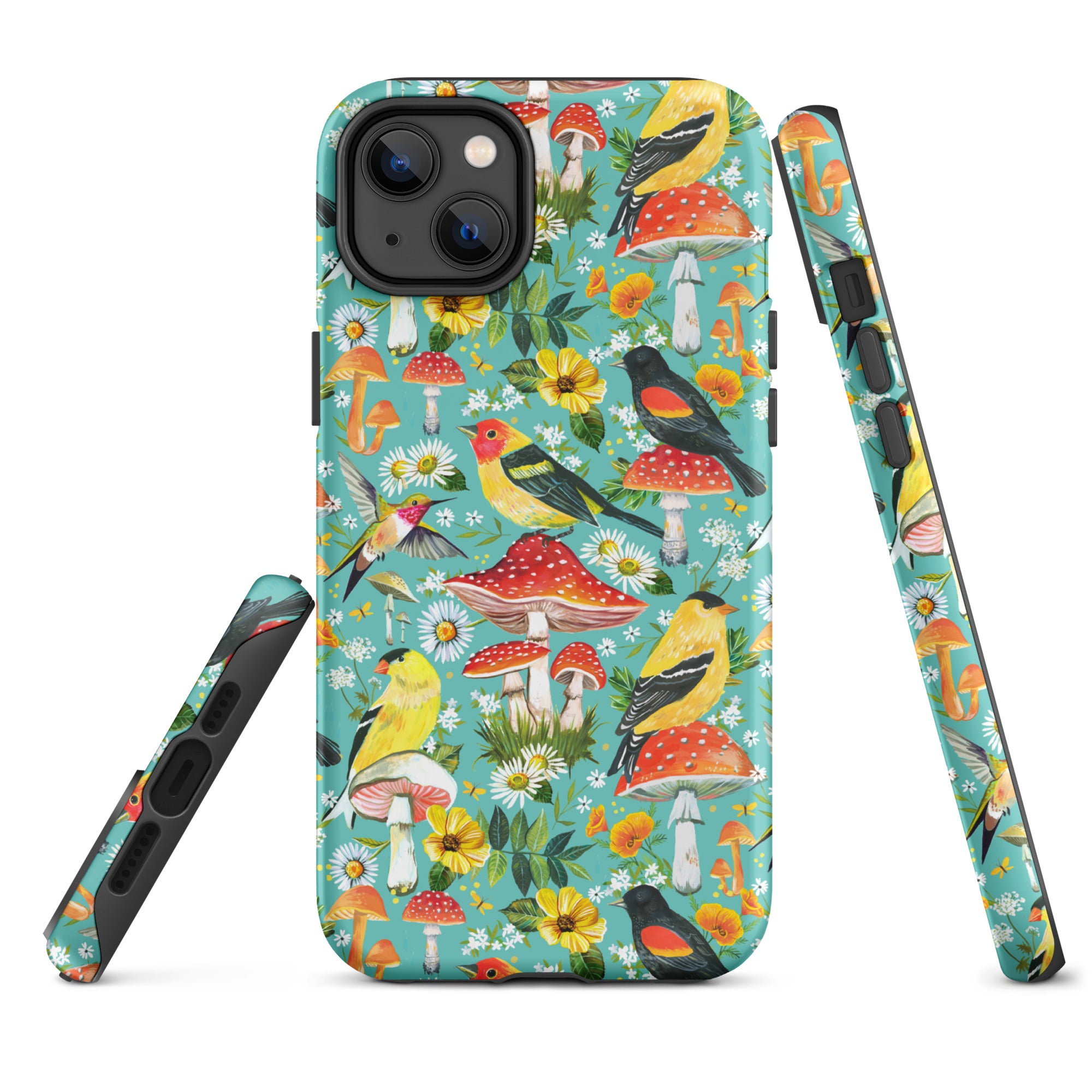 Birds and Mushrooms Tough Case for iPhone® iPhone 14 Plus