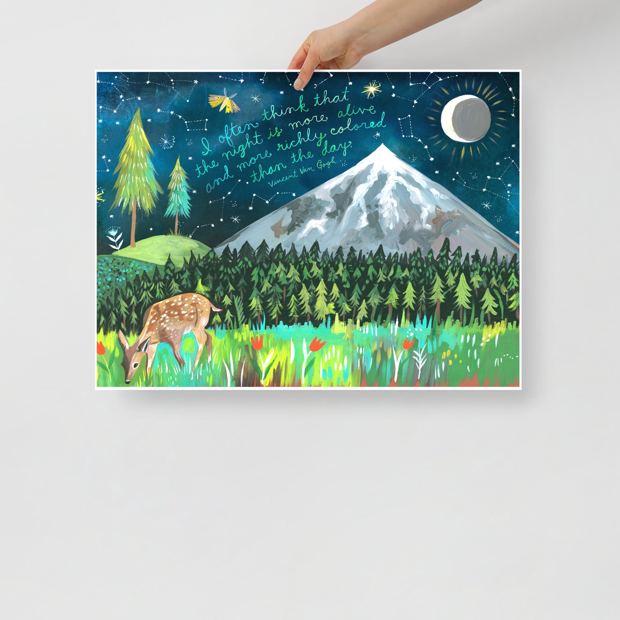 18x24 Night Mountain Art Print Default Title