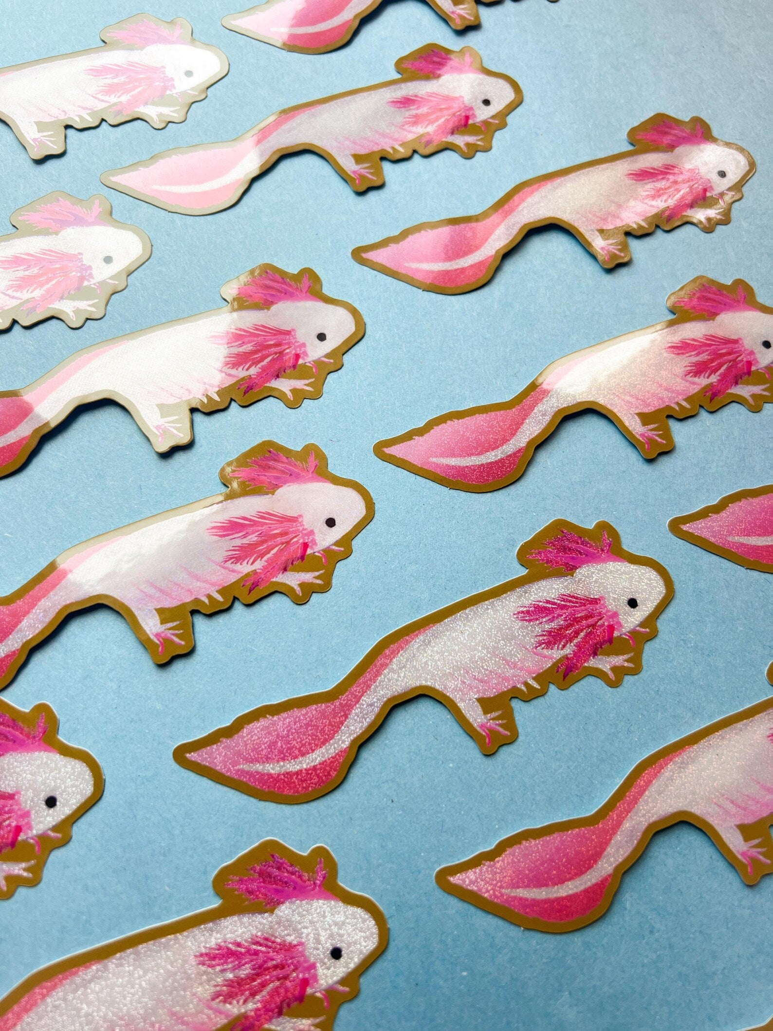 Glitter Axolotl Sticker