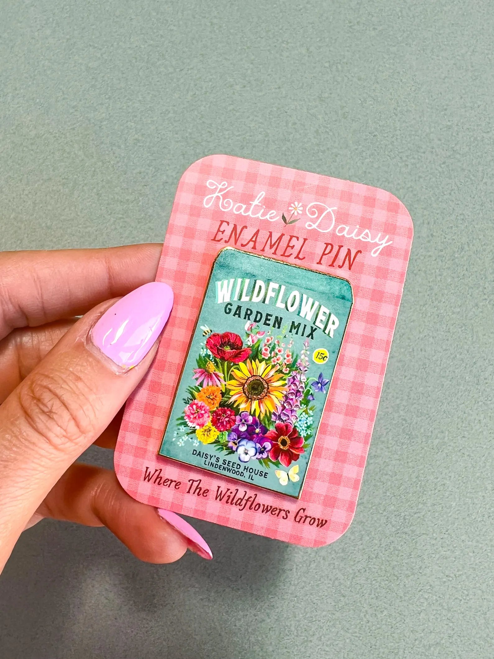 Wildflower Seed Packet Enamel Pin
