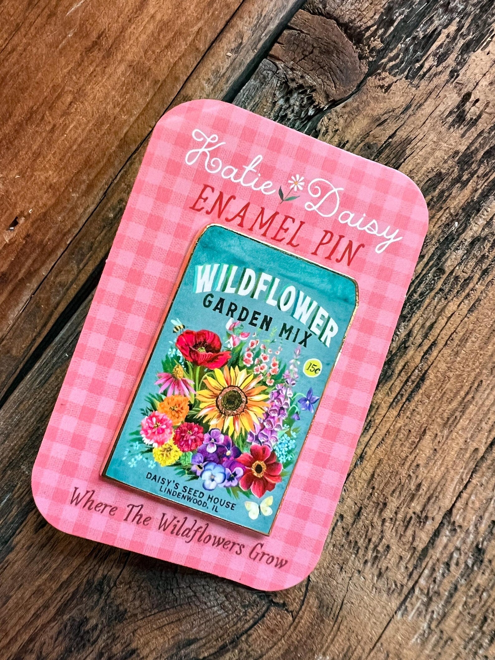 Wildflower Seed Packet Enamel Pin