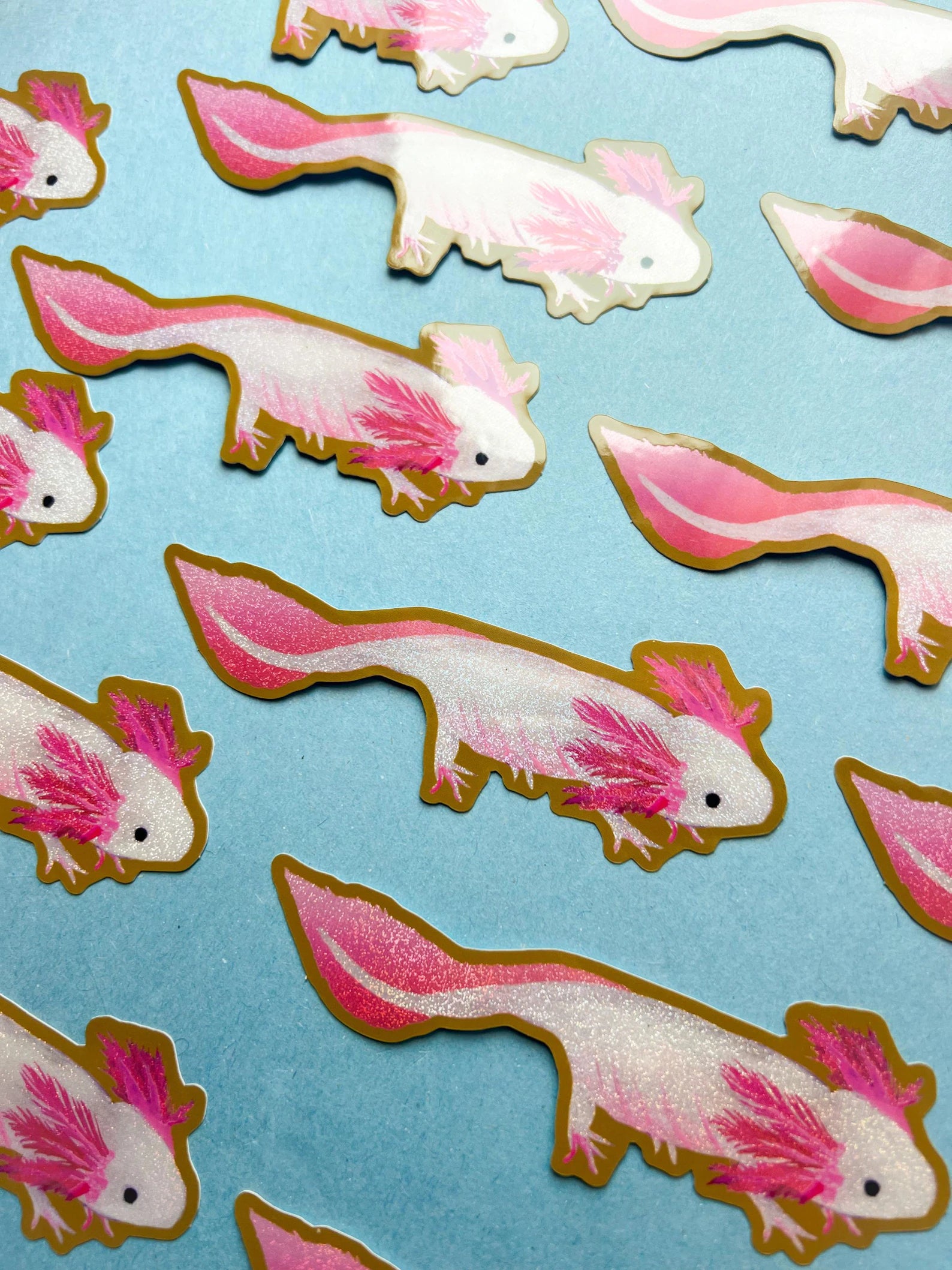 Glitter Axolotl Sticker