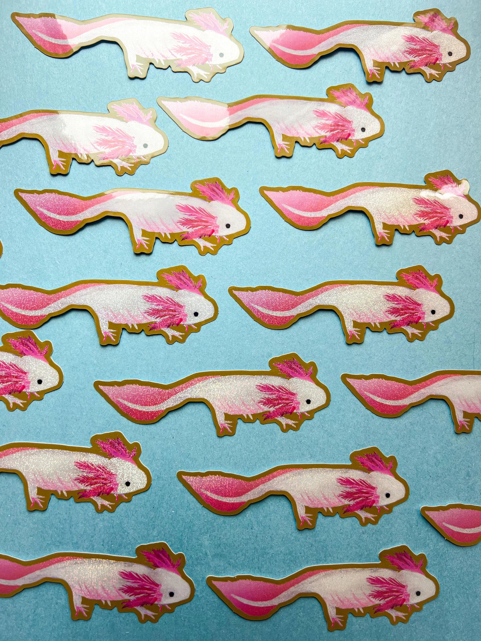 Glitter Axolotl Sticker