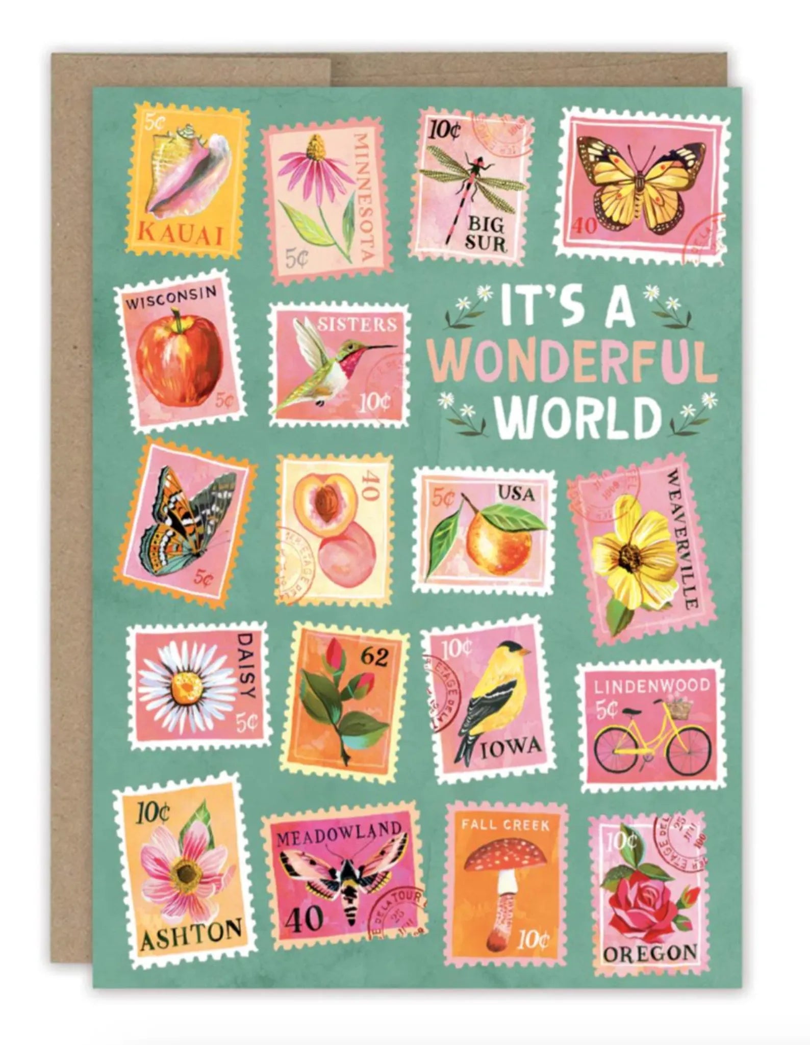 Postage Stamps Birthday Card