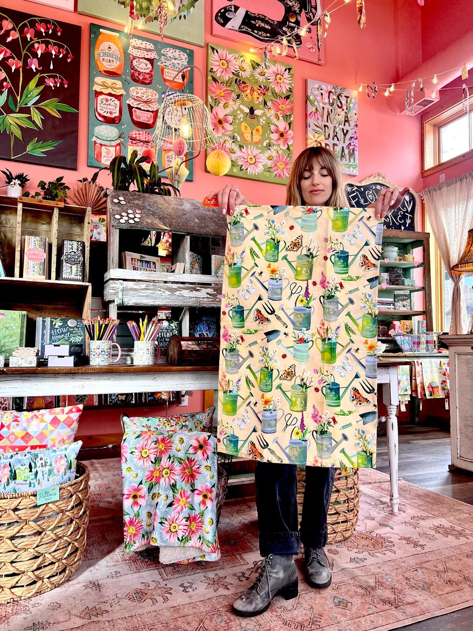 Watering Cans Tea Towel