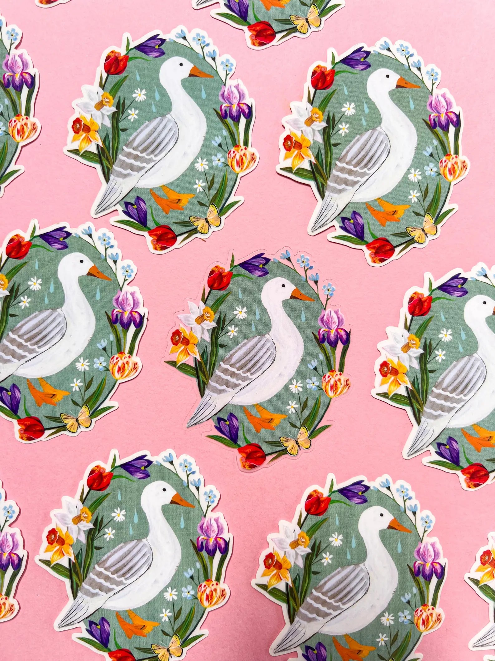 Spring Duck Clear Matte Sticker