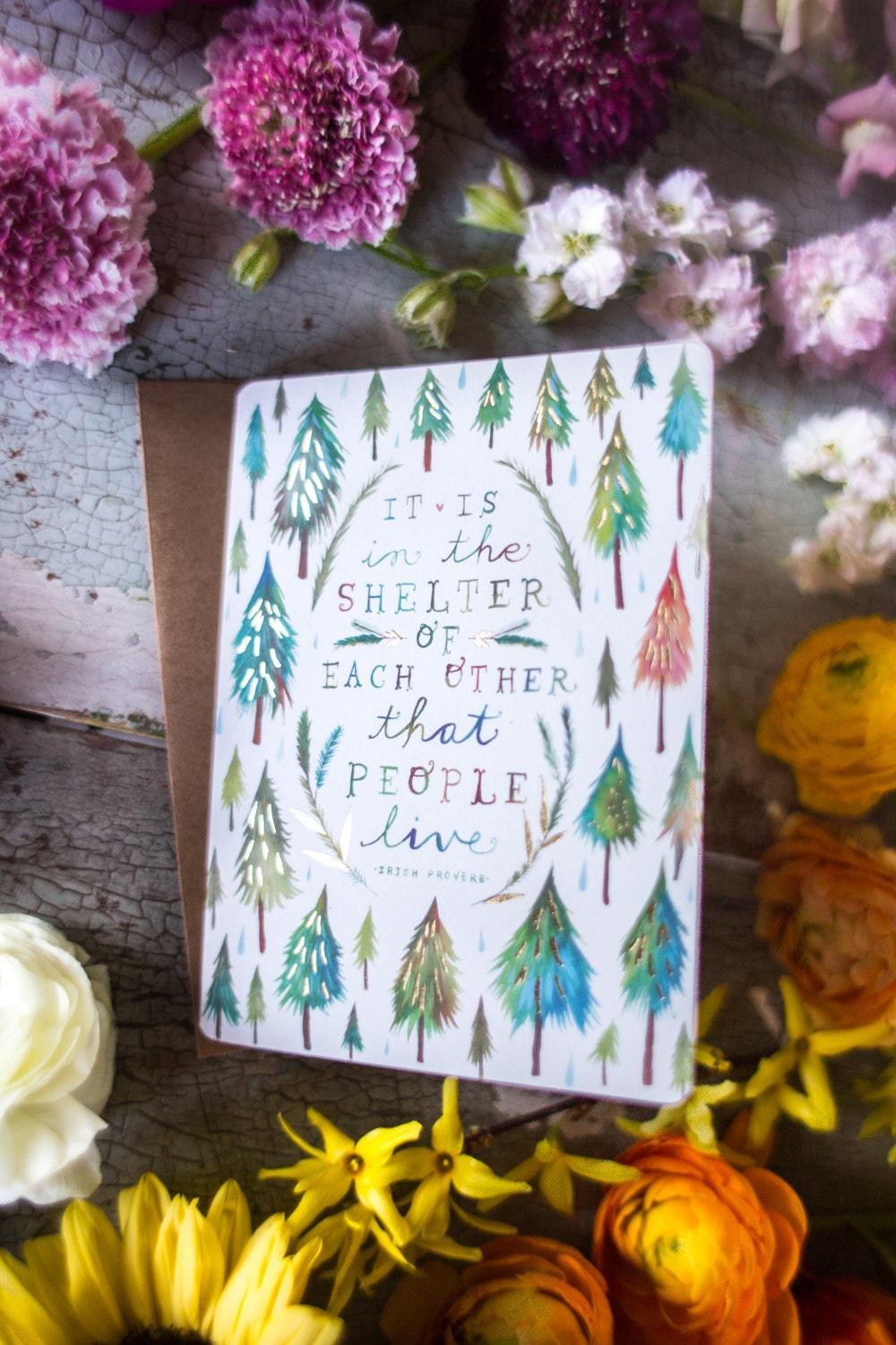 Shelter of Each Other - Gold Foil Greeting Card