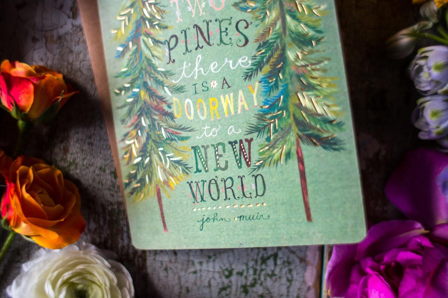 Two Pines Gold Foil Greeting Card